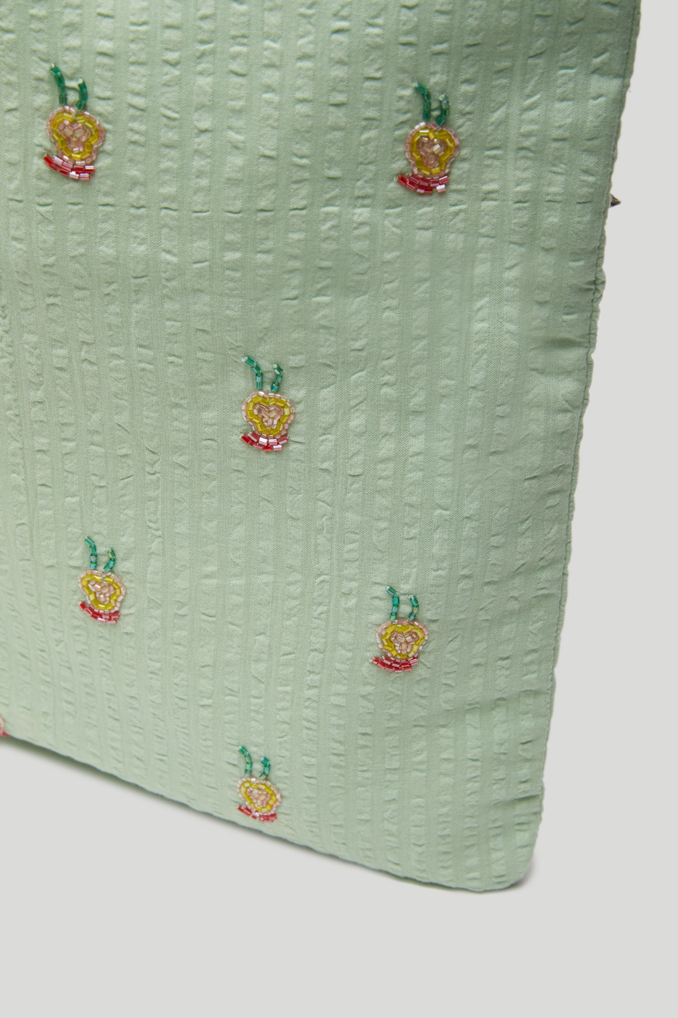 HVISK Mint Green Dale Tote Bag with Embroidery