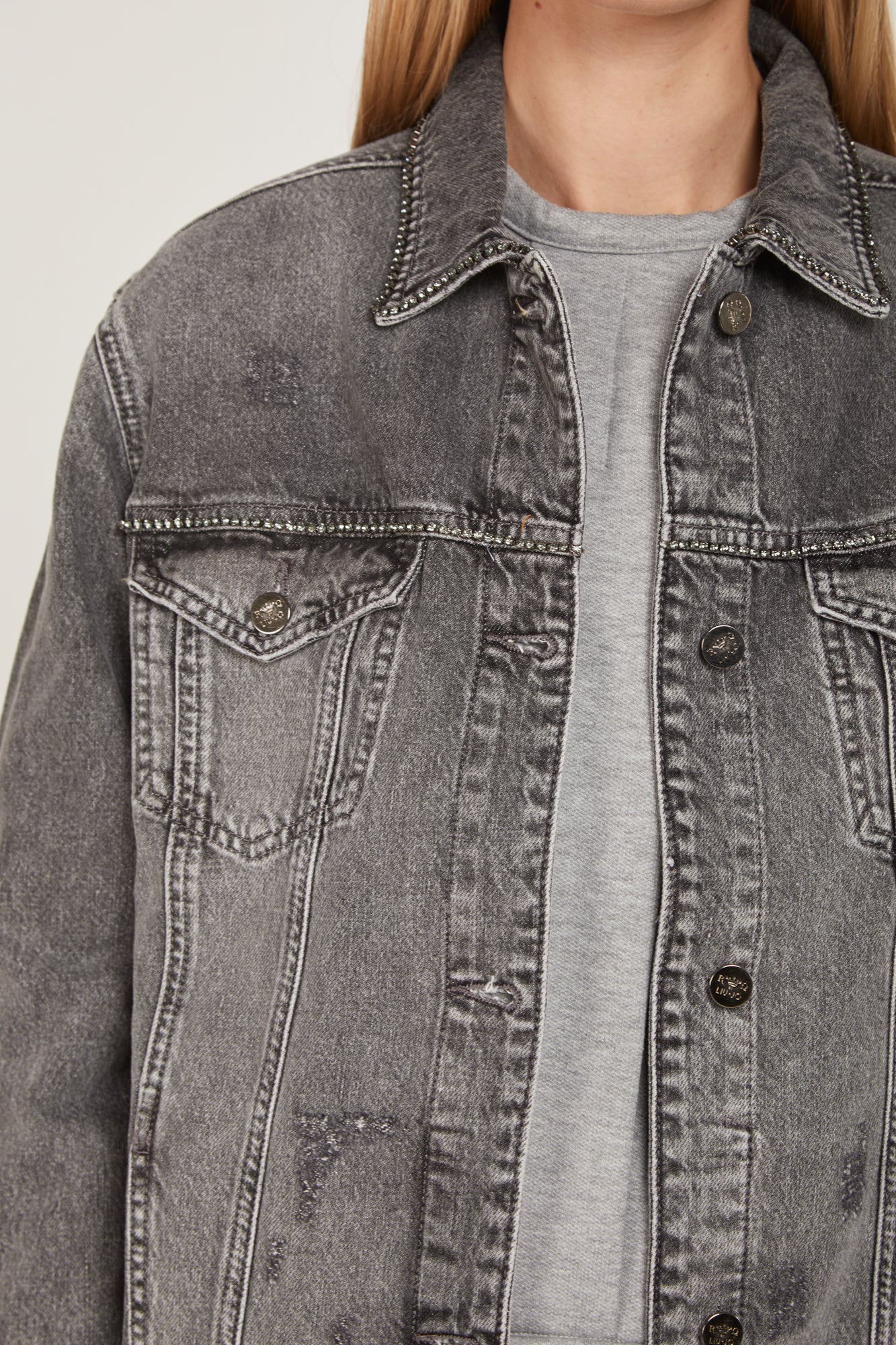 LIU-JO Gray Denim Jacket