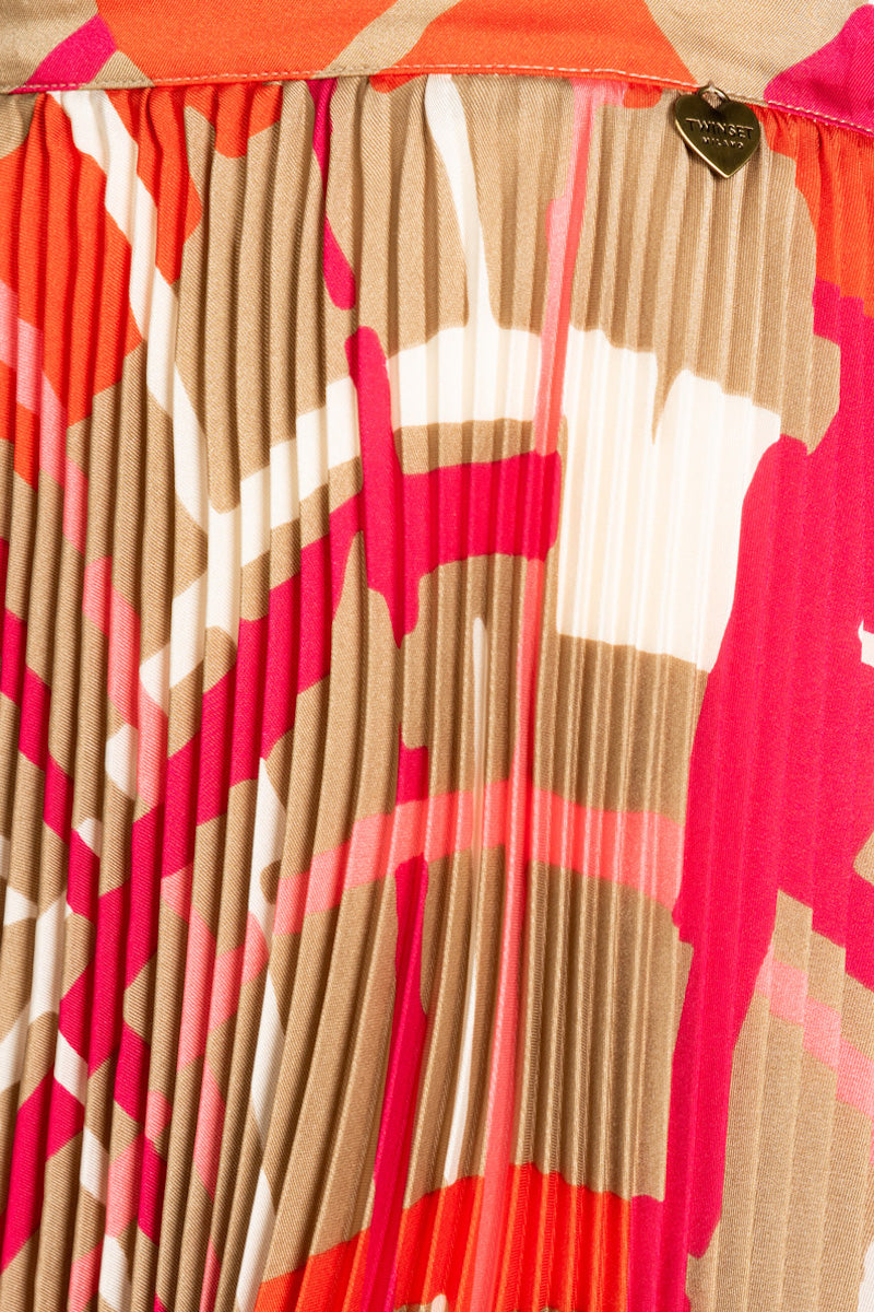 TWINSET Gonna Plissè Multicolor Fantasia Astratta