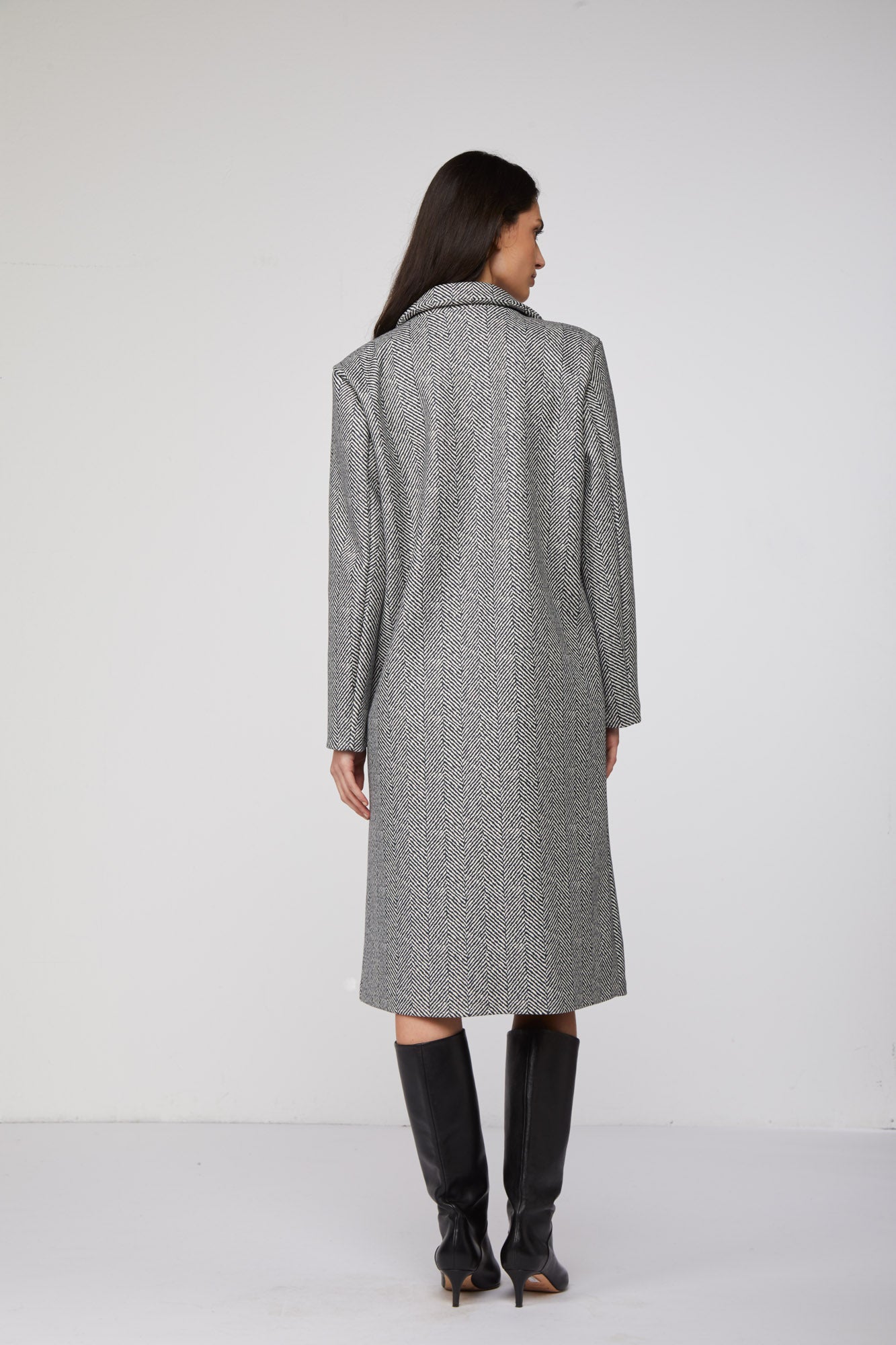 MANGANO Cappotto "Diana" Spigato Grigio