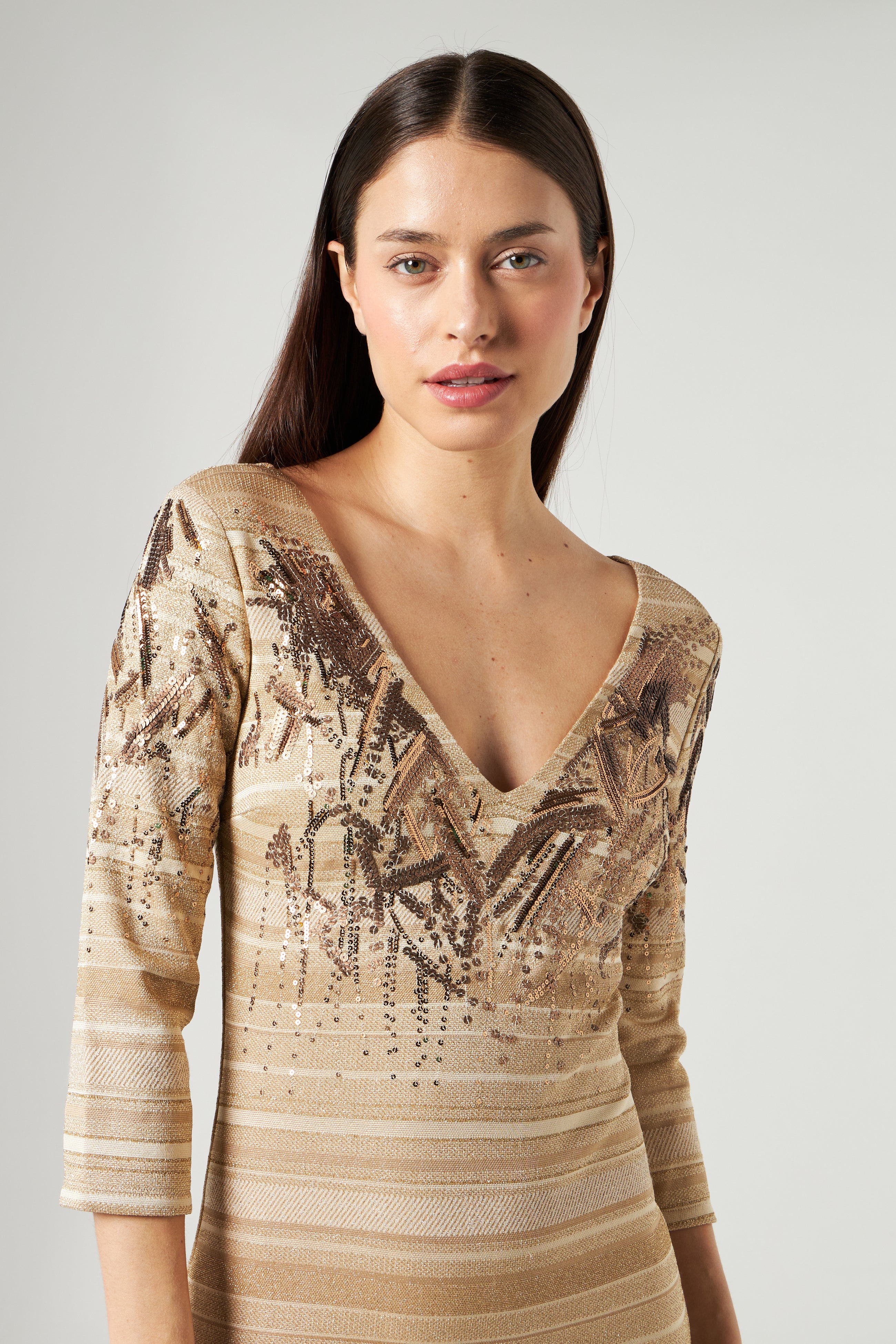 PATRIZIA PEPE Abito Oro Ricamato