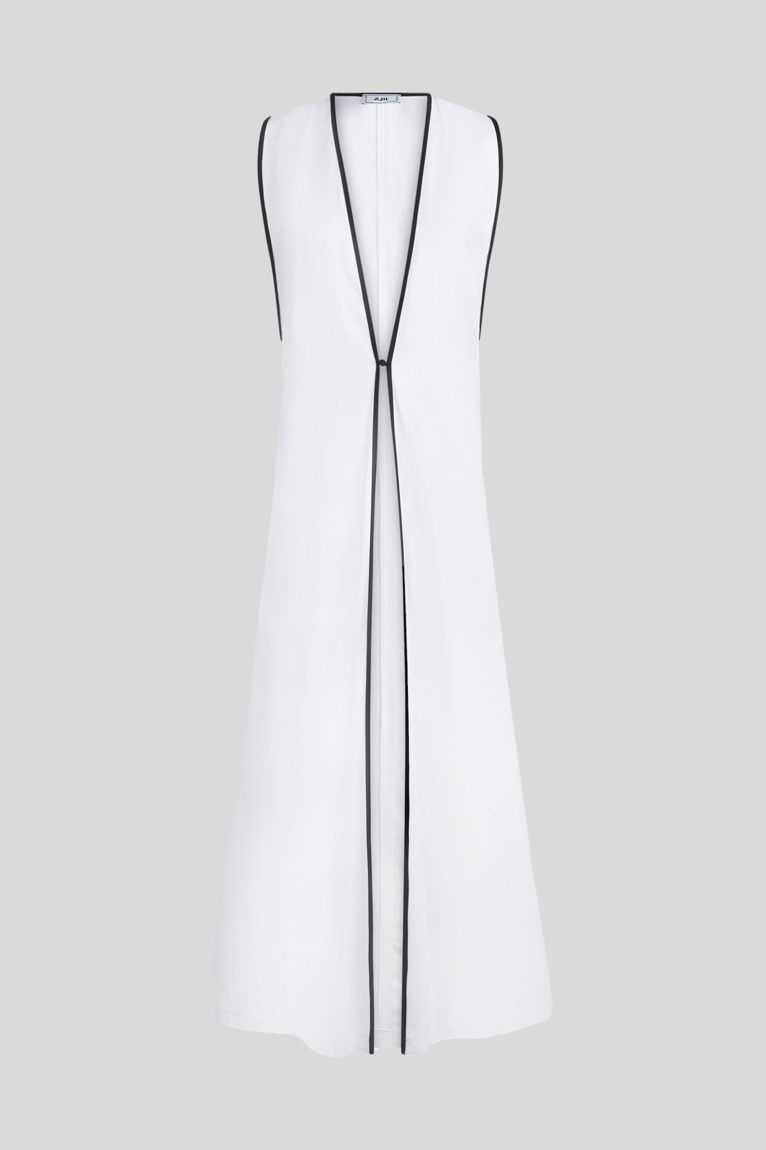 JIJIL Gilet Bianco con Bordi Neri Loverlock