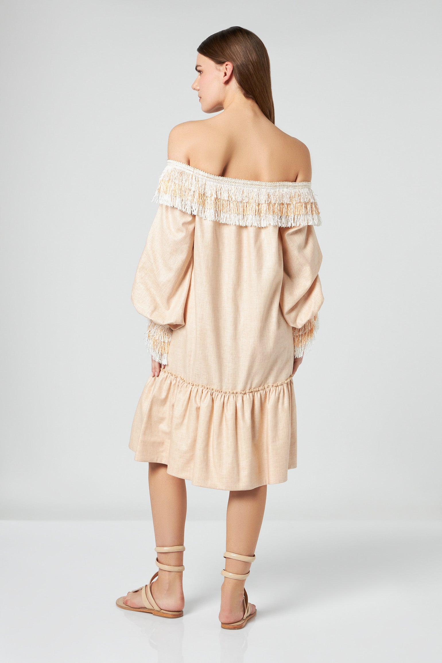 JIJIL Dress with Tofu Fringes