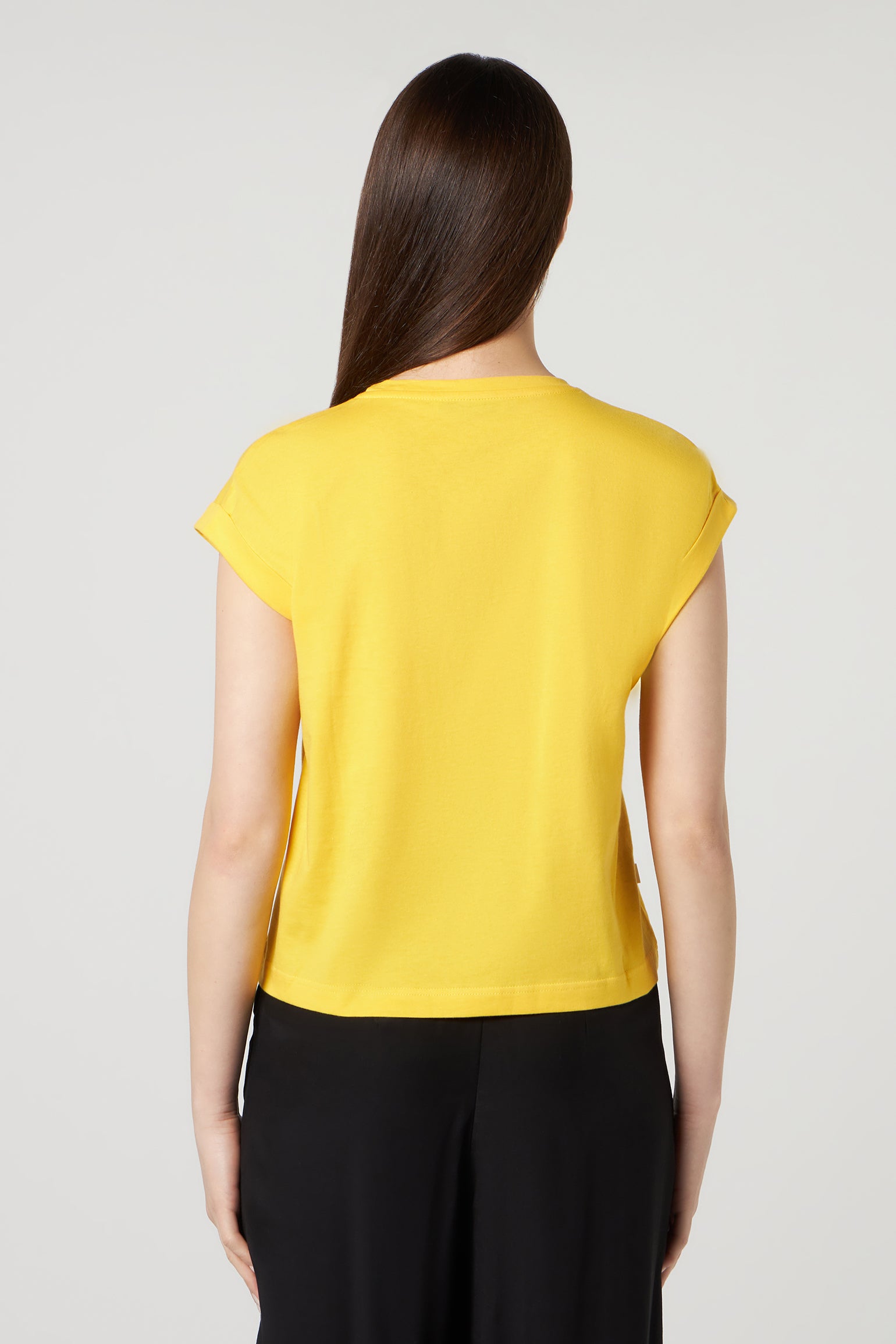 JIJIL Yellow Cotton T-shirt