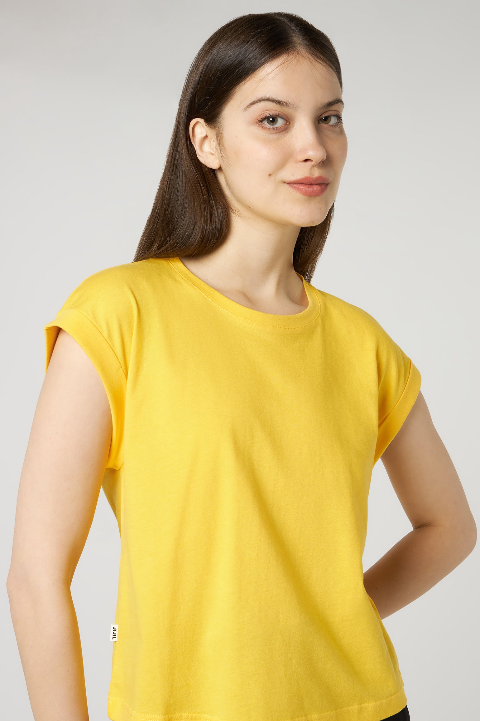 JIJIL Yellow Cotton T-shirt