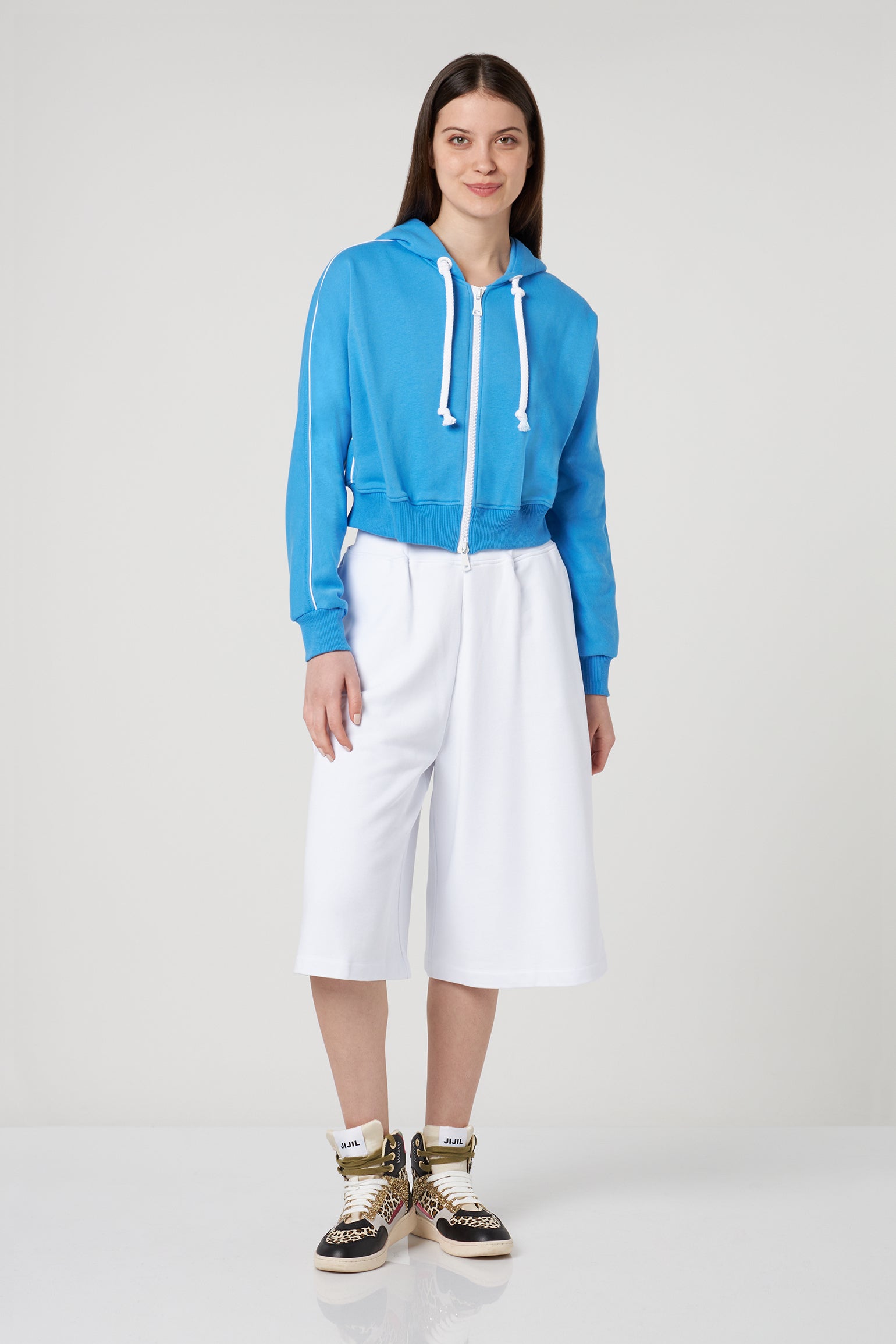 JIJIL Cobalt Blue Zip Sweatshirt