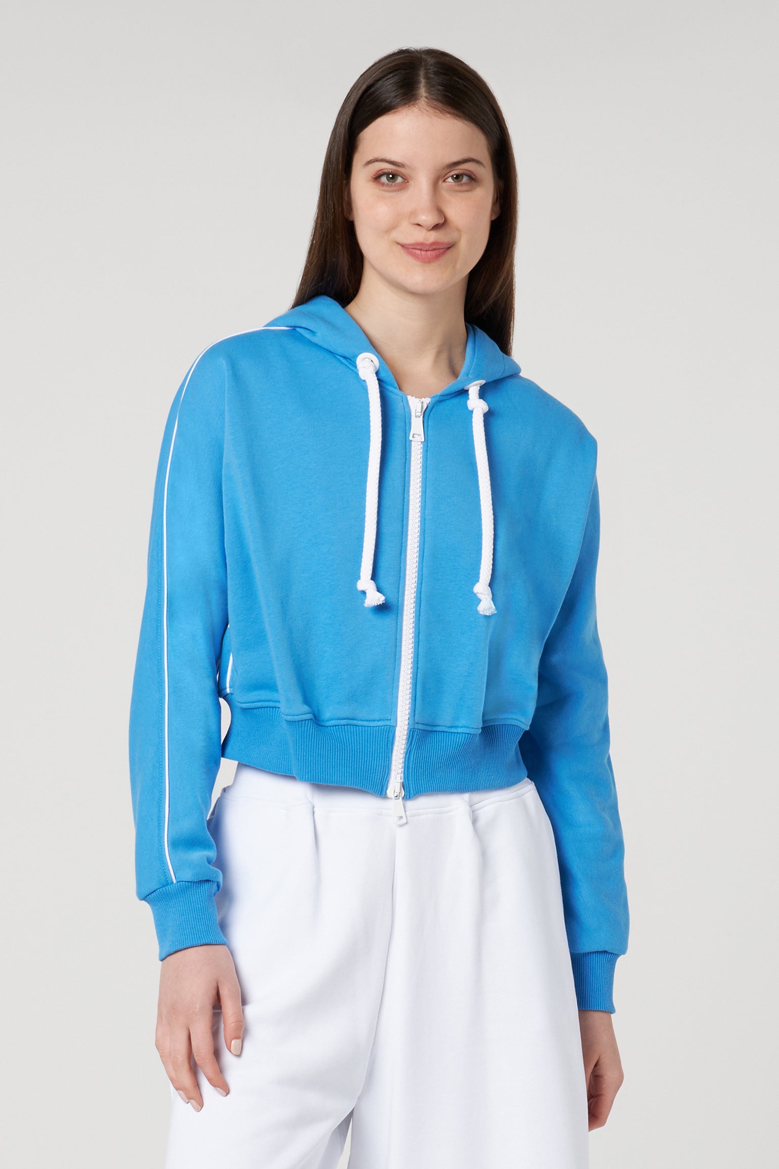 JIJIL Felpa con Zip Blu Cobalto