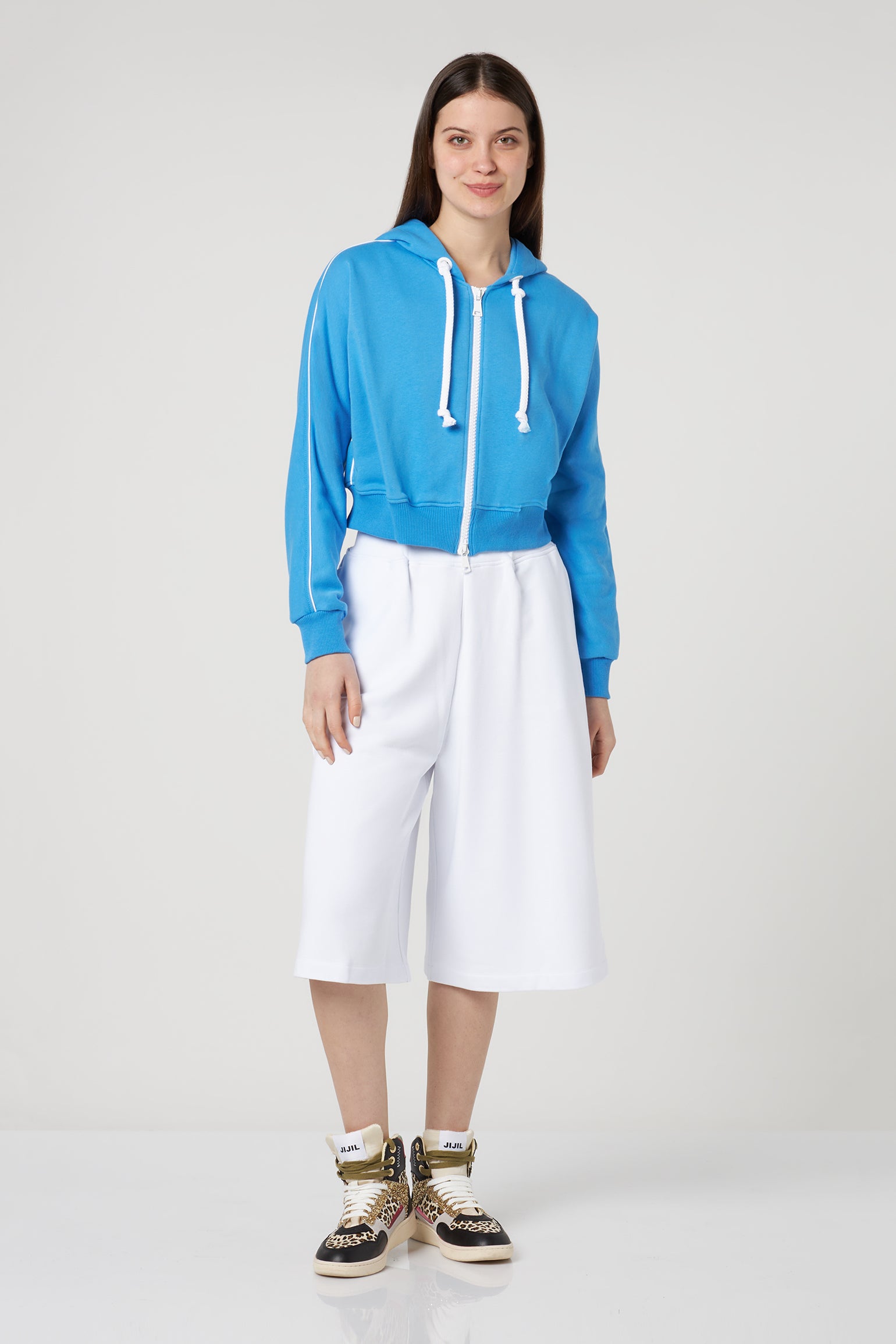 JIJIL White Sports Shorts
