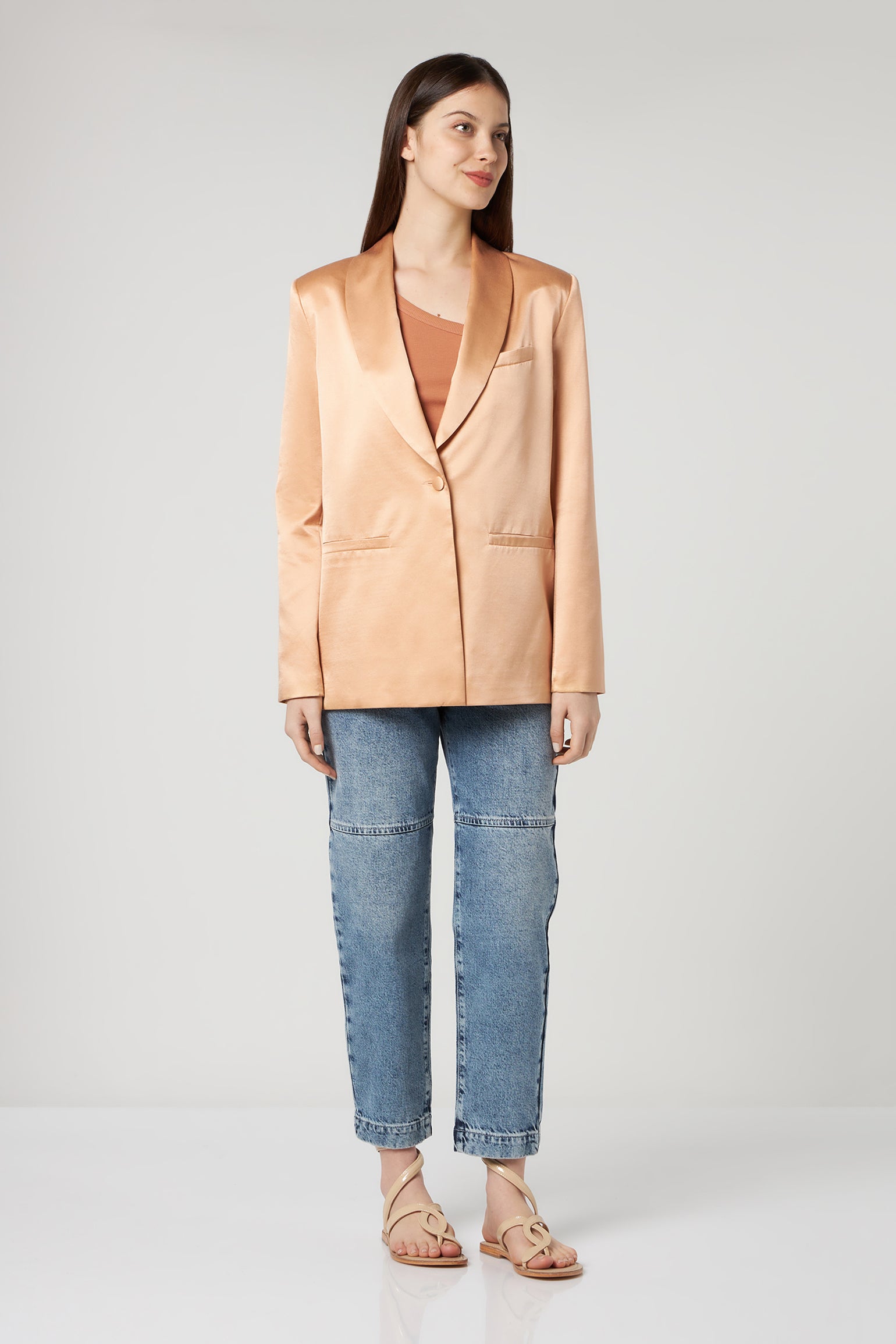 JIJIL Blazer Satinato Terracotta
