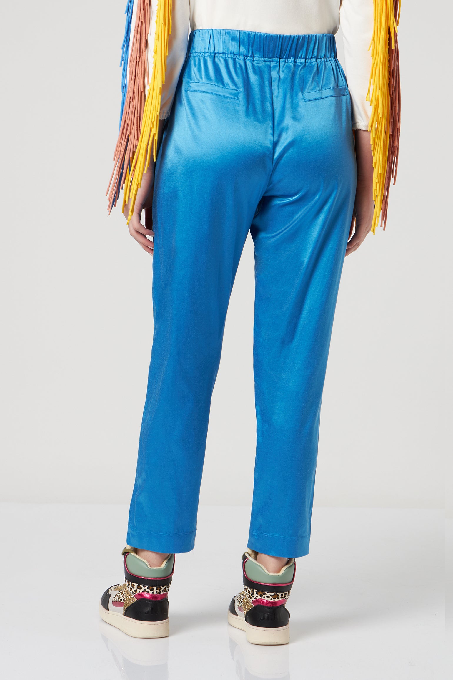 JIJIL Cobalt Blue Satin Pants