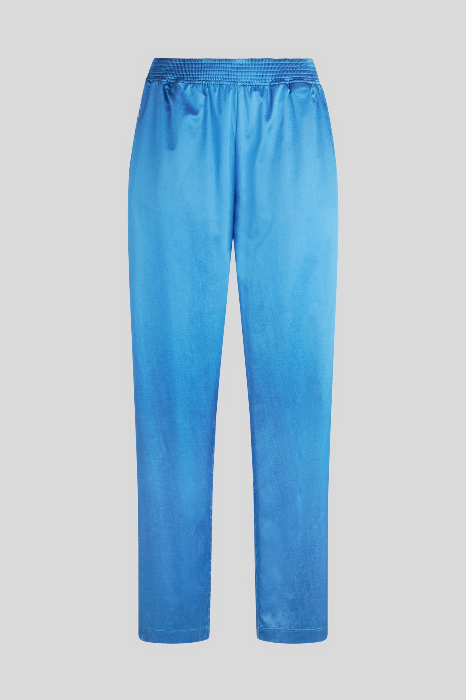 JIJIL Pantalone Palazzo Satinato Blu Cobalto