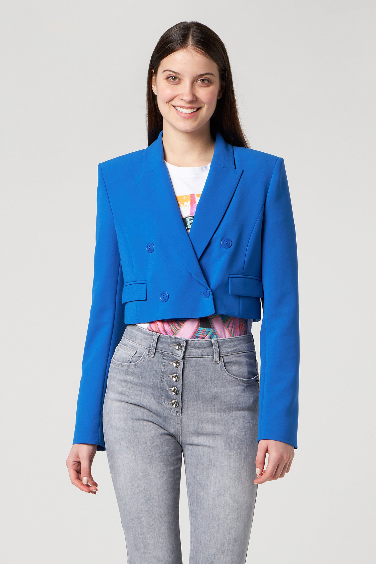 PATRIZIA PEPE Giacca Cropped Bluette