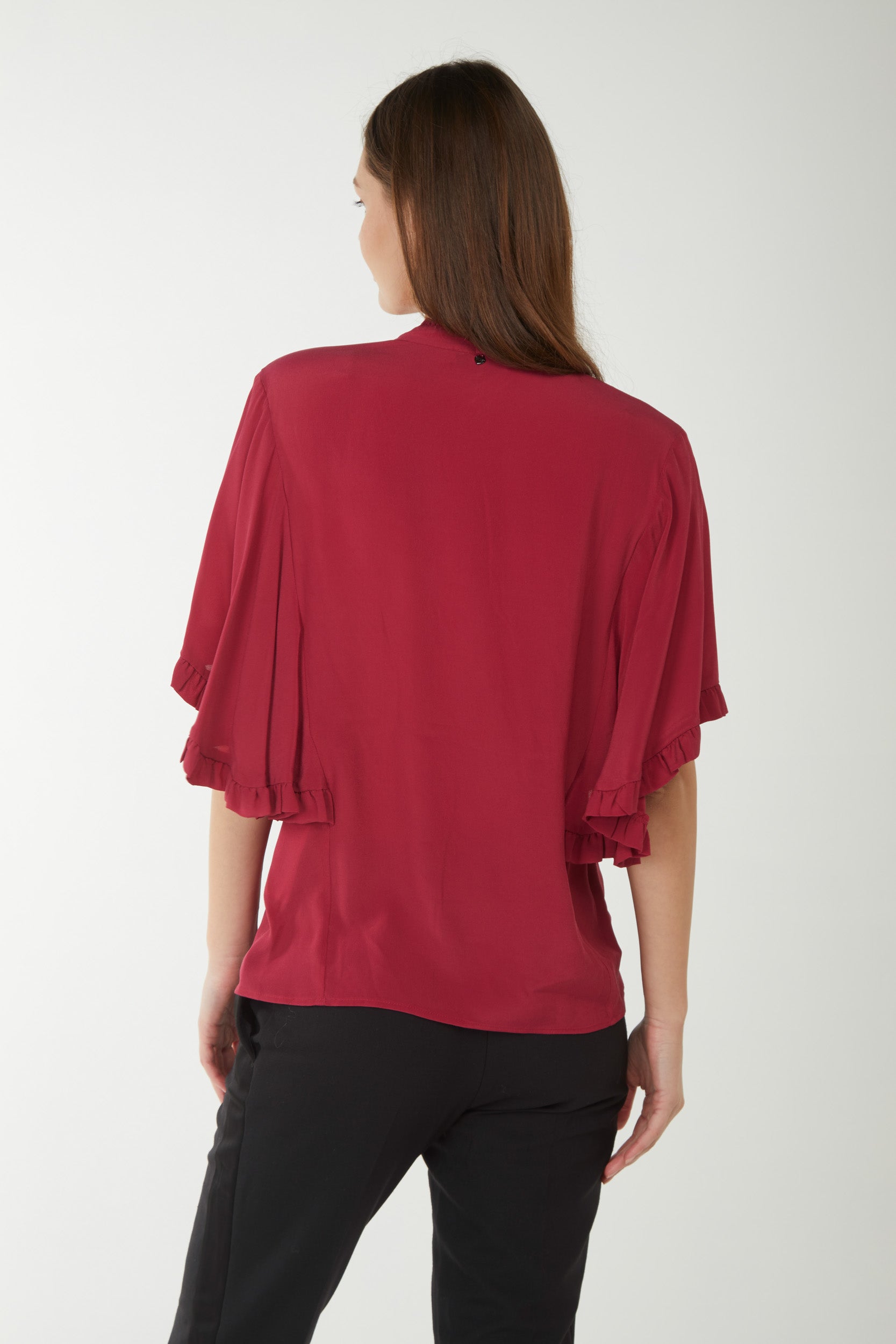 TWINSET Camicia in Cr?pe de Chine Rossa