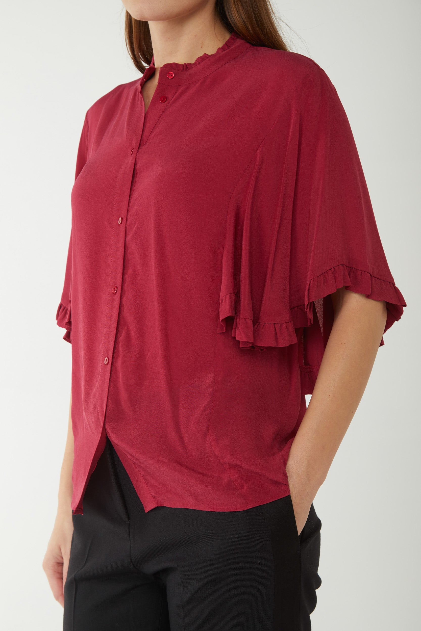 TWINSET Camicia in Cr?pe de Chine Rossa