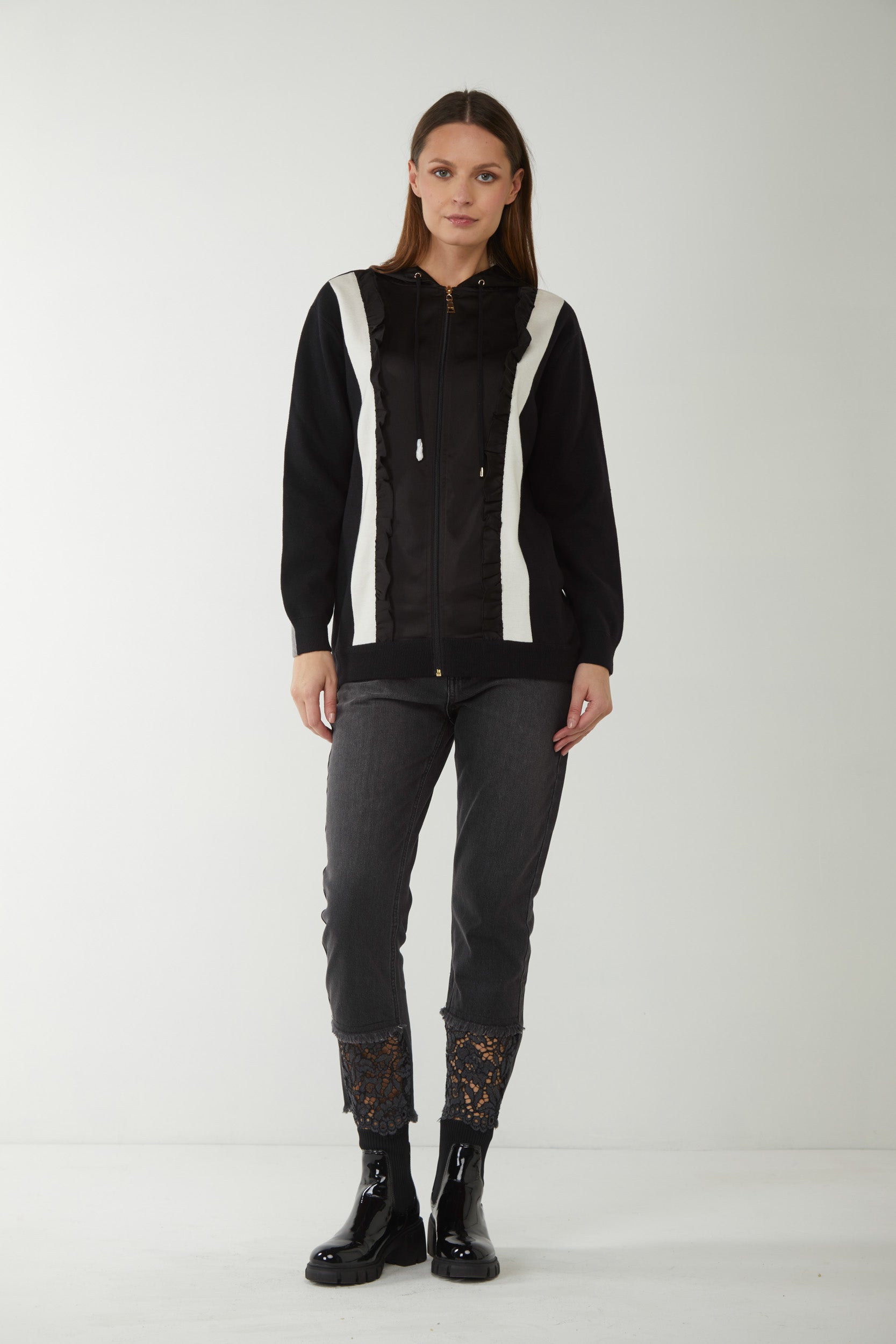 MY TWIN TWINSET Giubbino Nero con Cappuccio