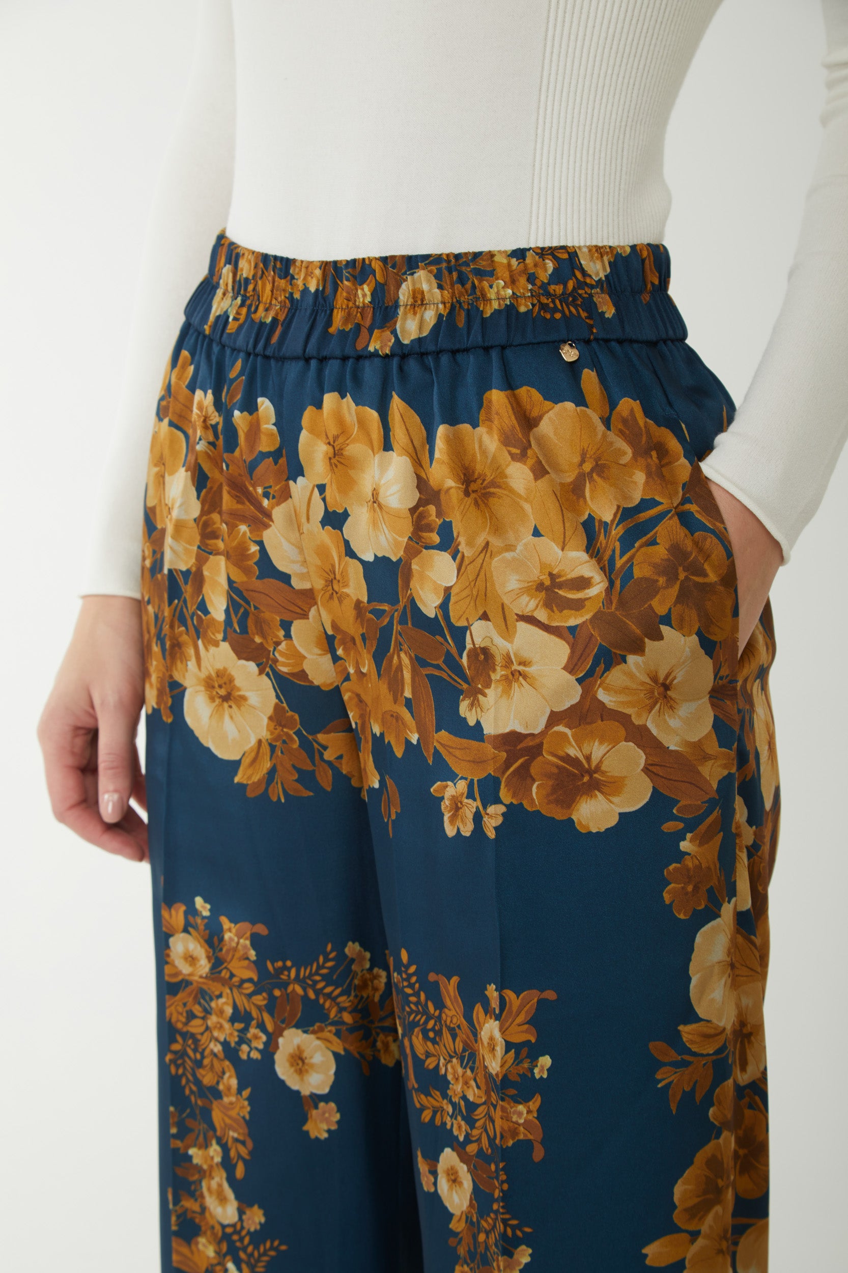 TWINSET Pantalone Stampa Foulard Blu