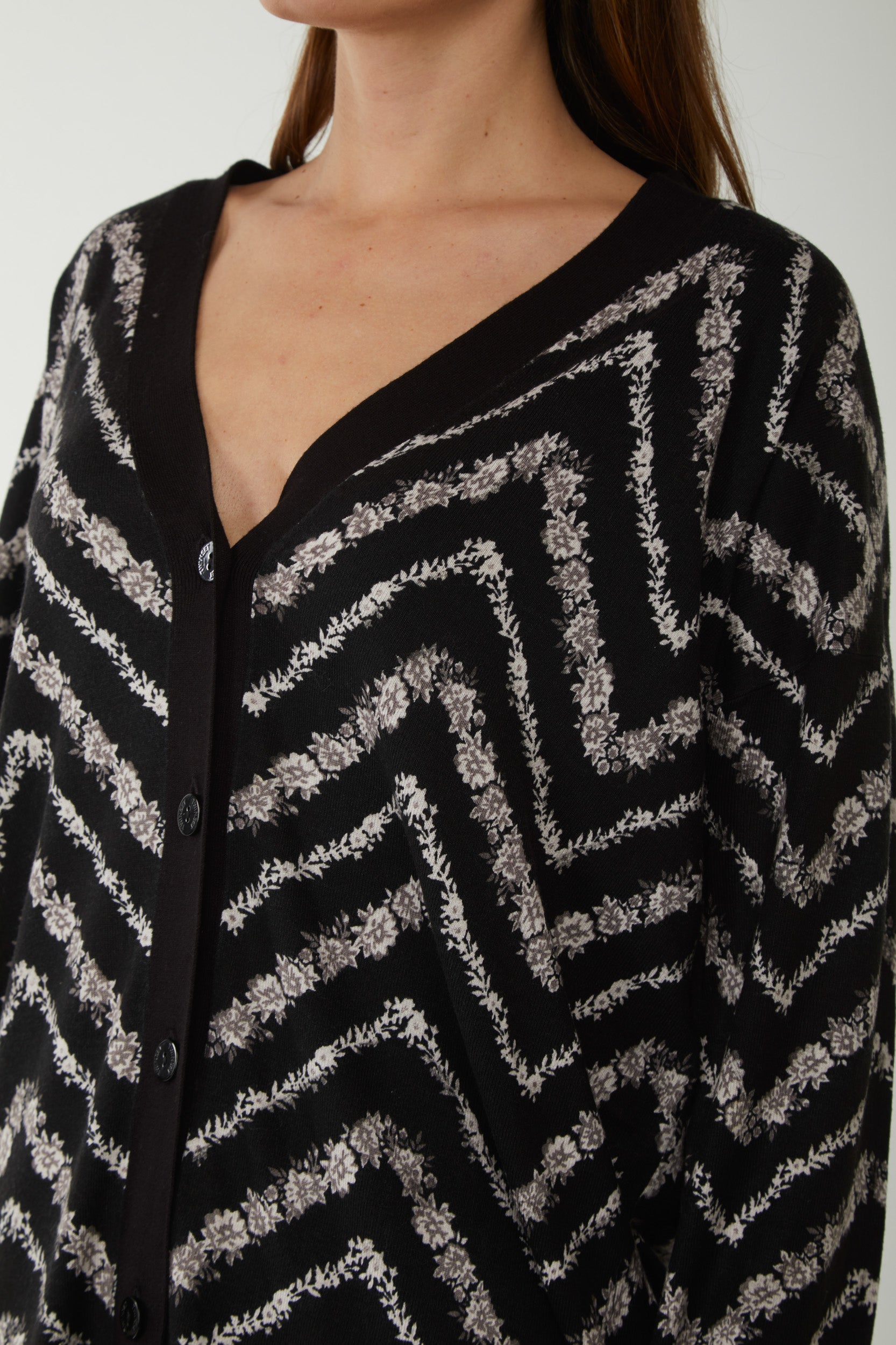 TWINSET Maxi Cardigan Stampato Nero