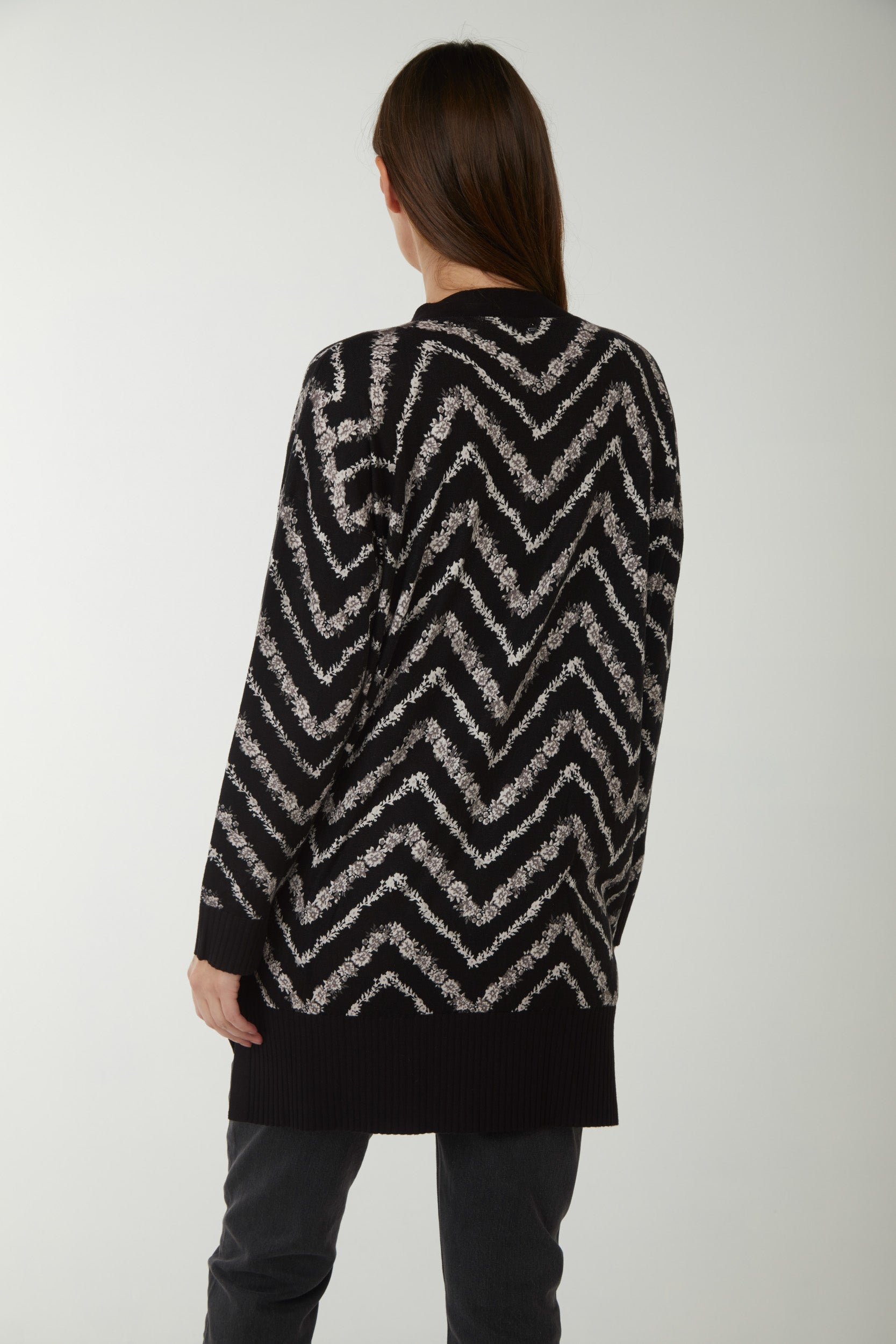 TWINSET Maxi Cardigan Stampato Nero