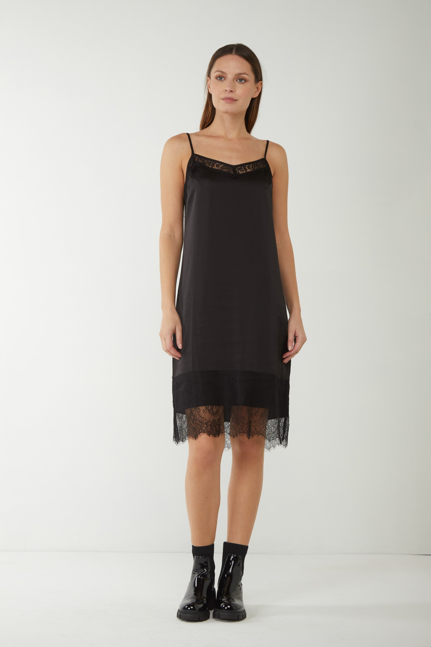 MY TWIN TWINSET Black Slip Dress