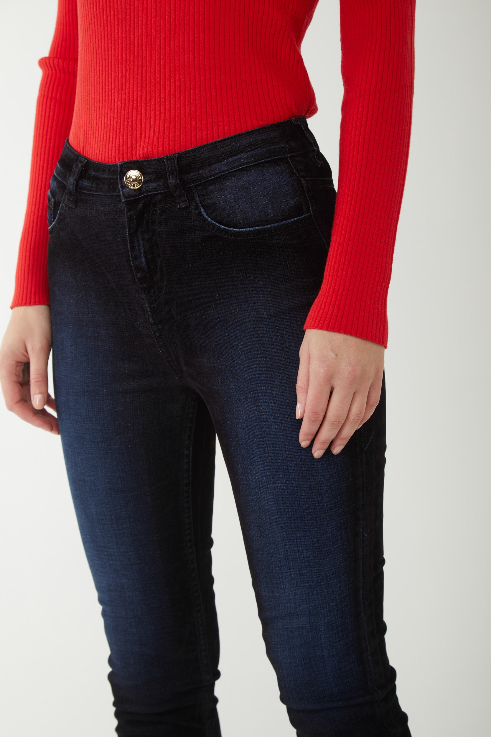 MY TWIN TWINSET Pantalone Flare in Denim Blu Notte