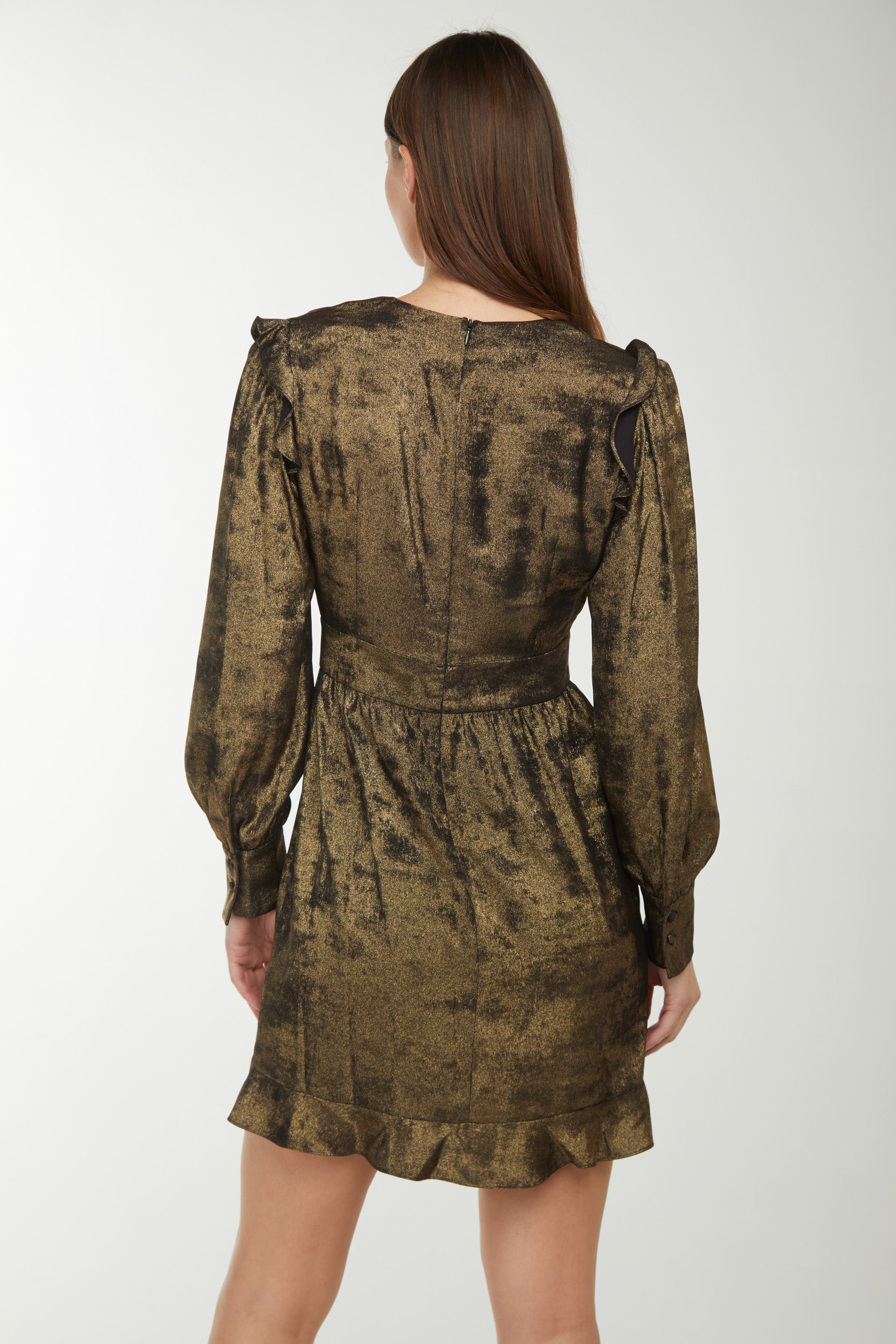 PINKO Gold Laminated Dress