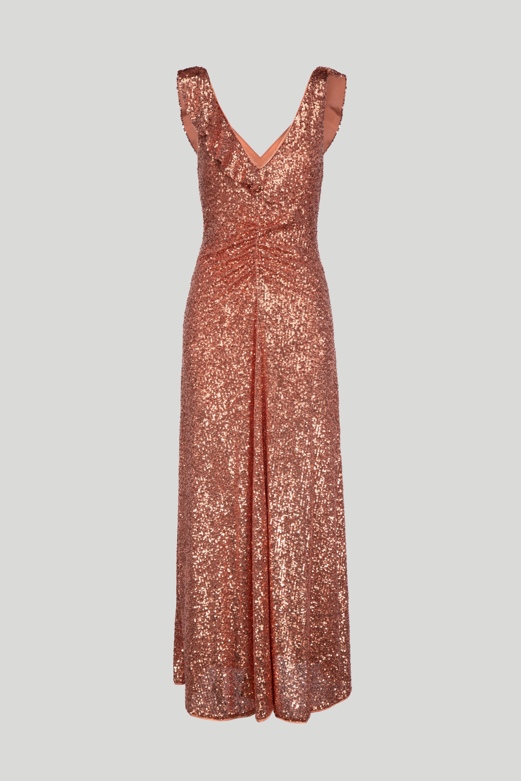 Pinko Long Dress with Full Pink Sequins - Loverlock 38 Pinko Long Dress with Full Pink Sequins - Loverlock 38