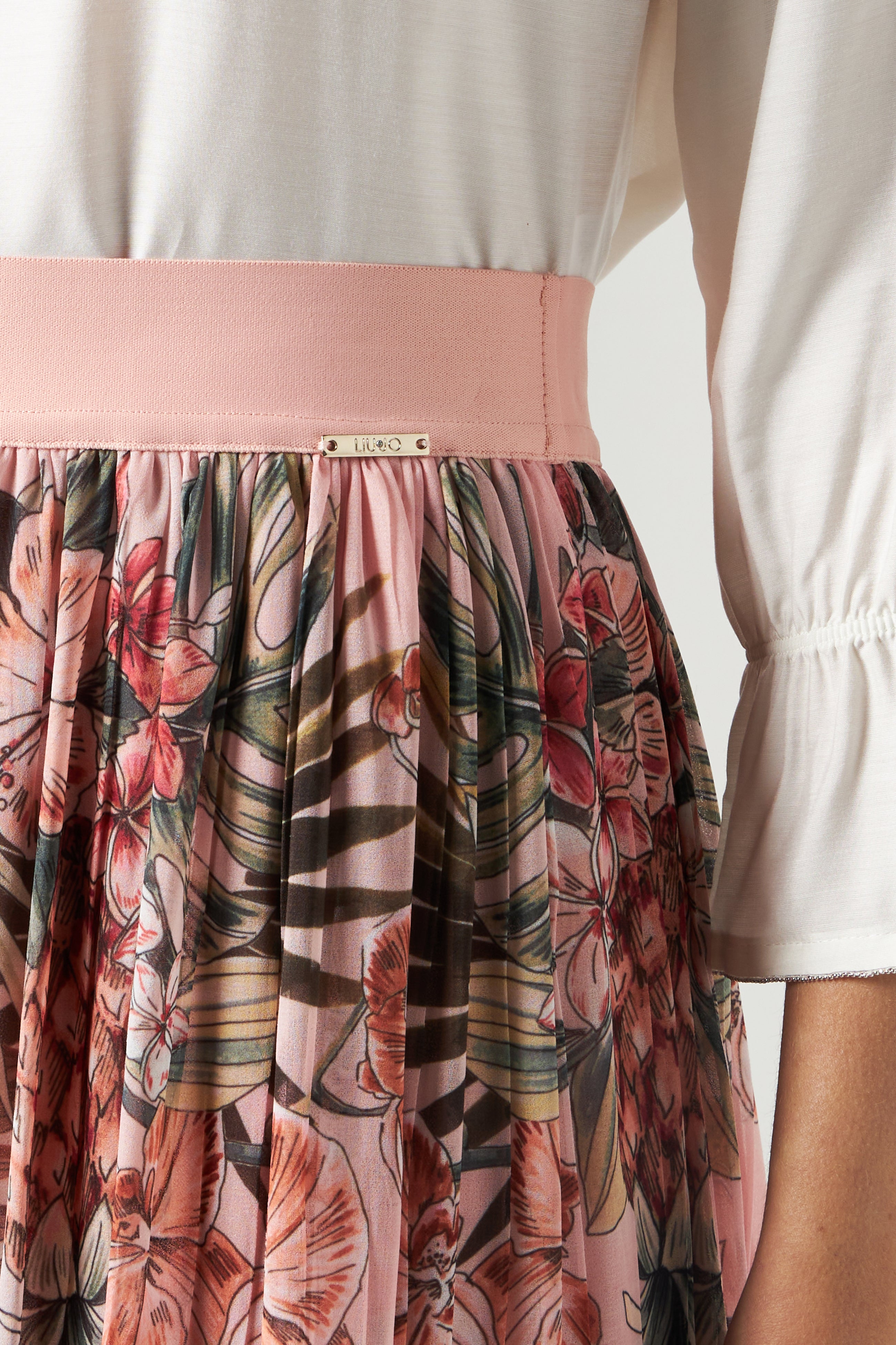 LIU JO Lotus Flower Pleated Skirt