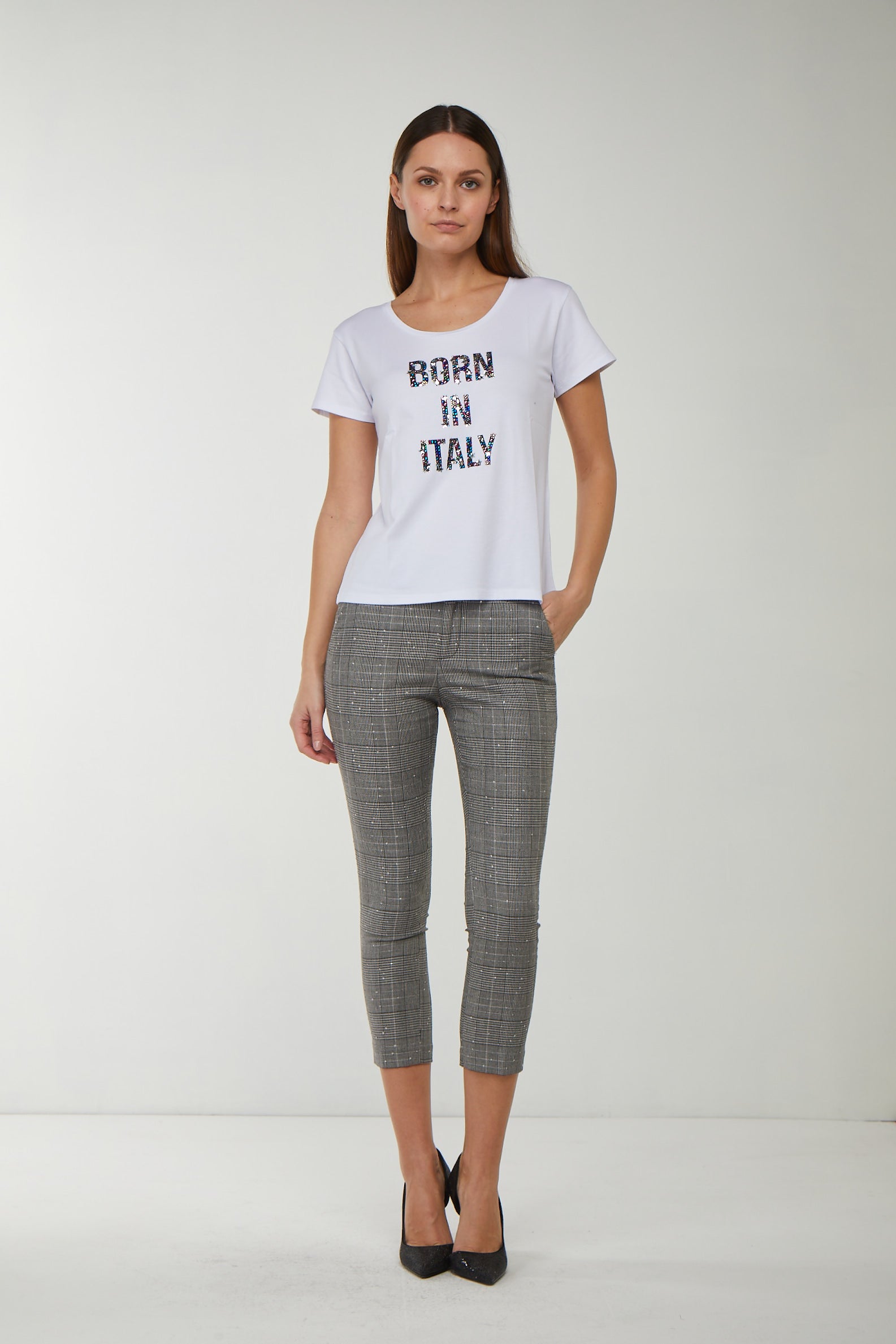 LIU JO T-shirt con Scritta Glitter Multicolor