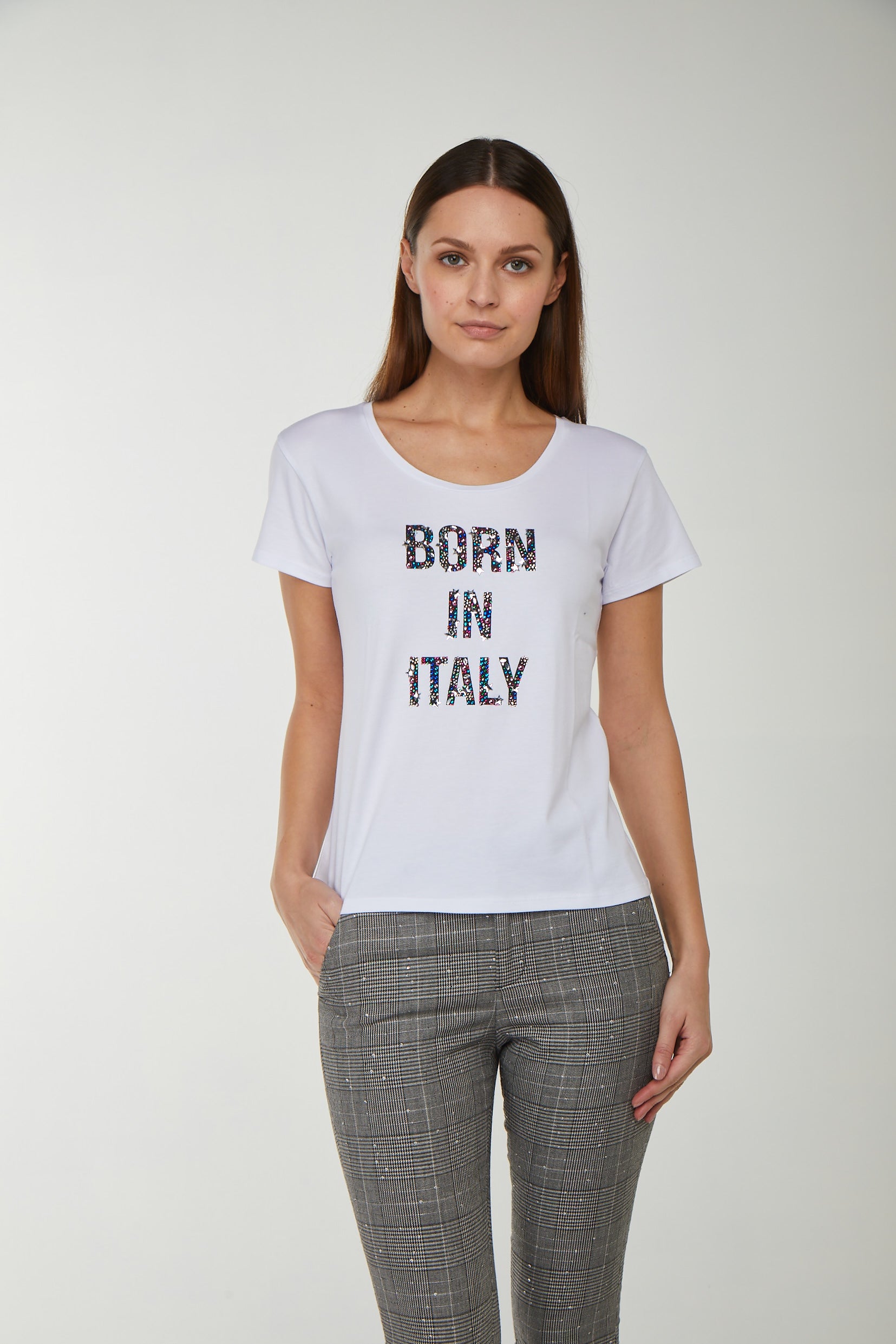 LIU JO T-shirt with Multicolor Glitter Writing