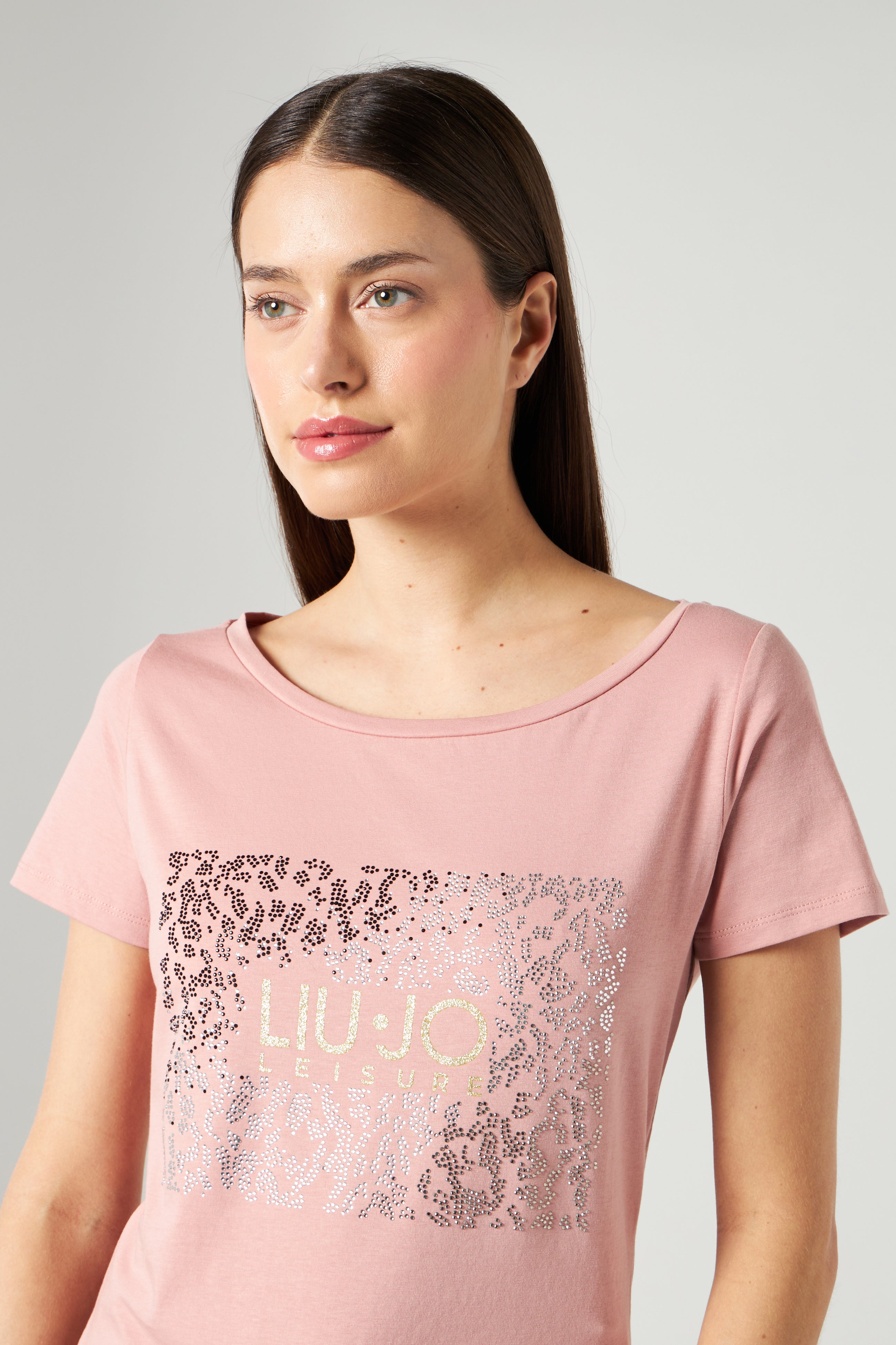 LIU JO T-shirt Rosa con Strass