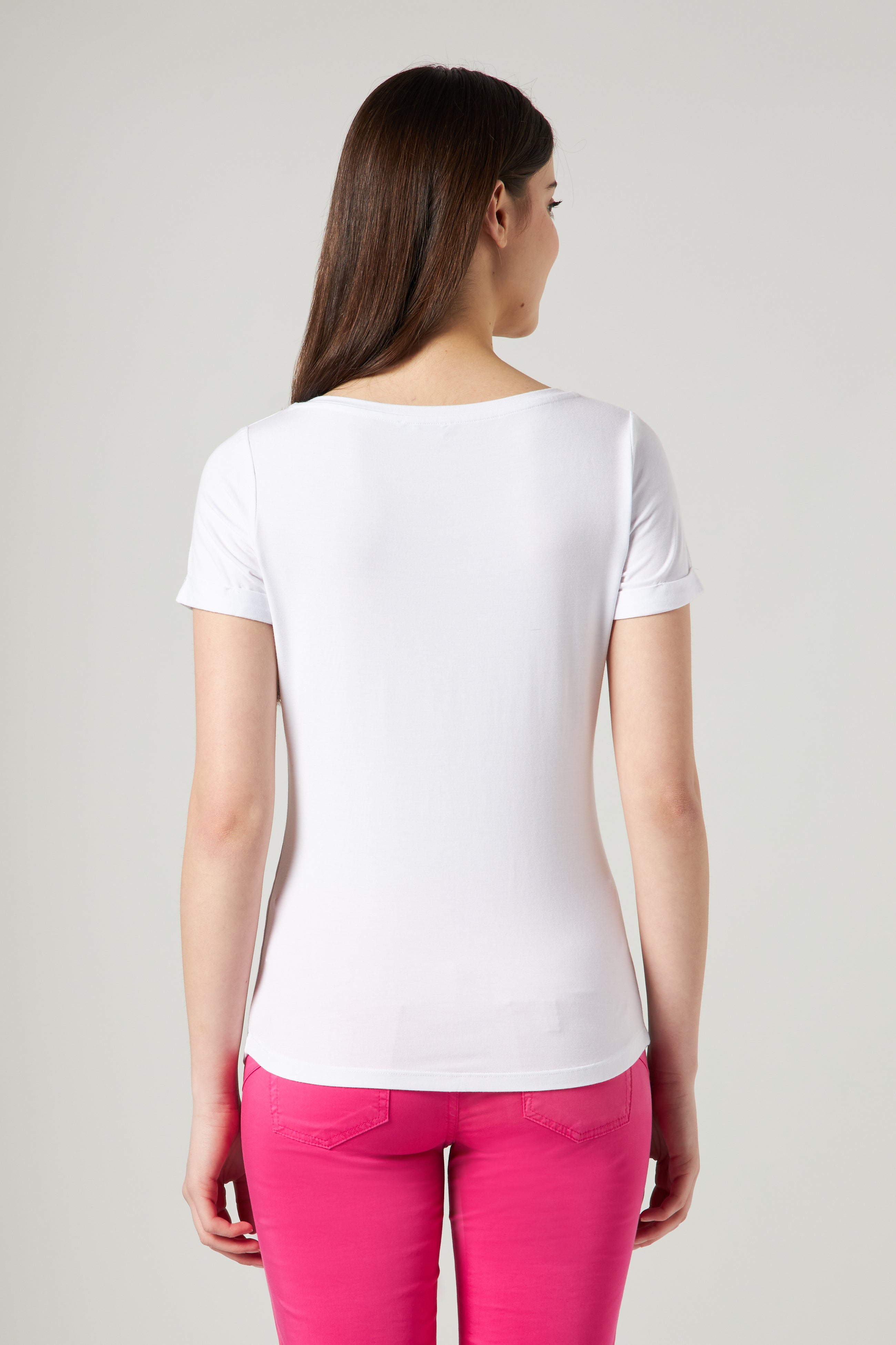 LIU JO White T-shirt with Rhinestones