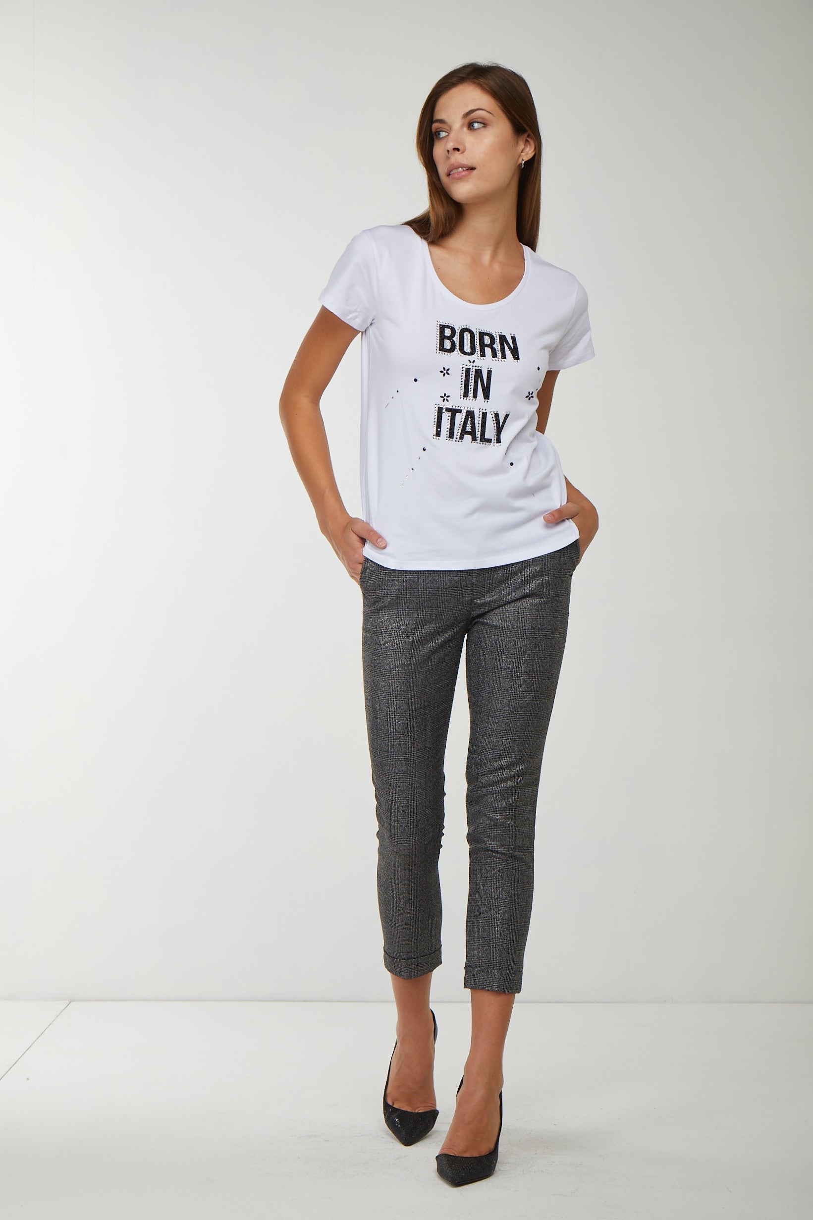 LIU JO T-shirt con Scritta Glitter