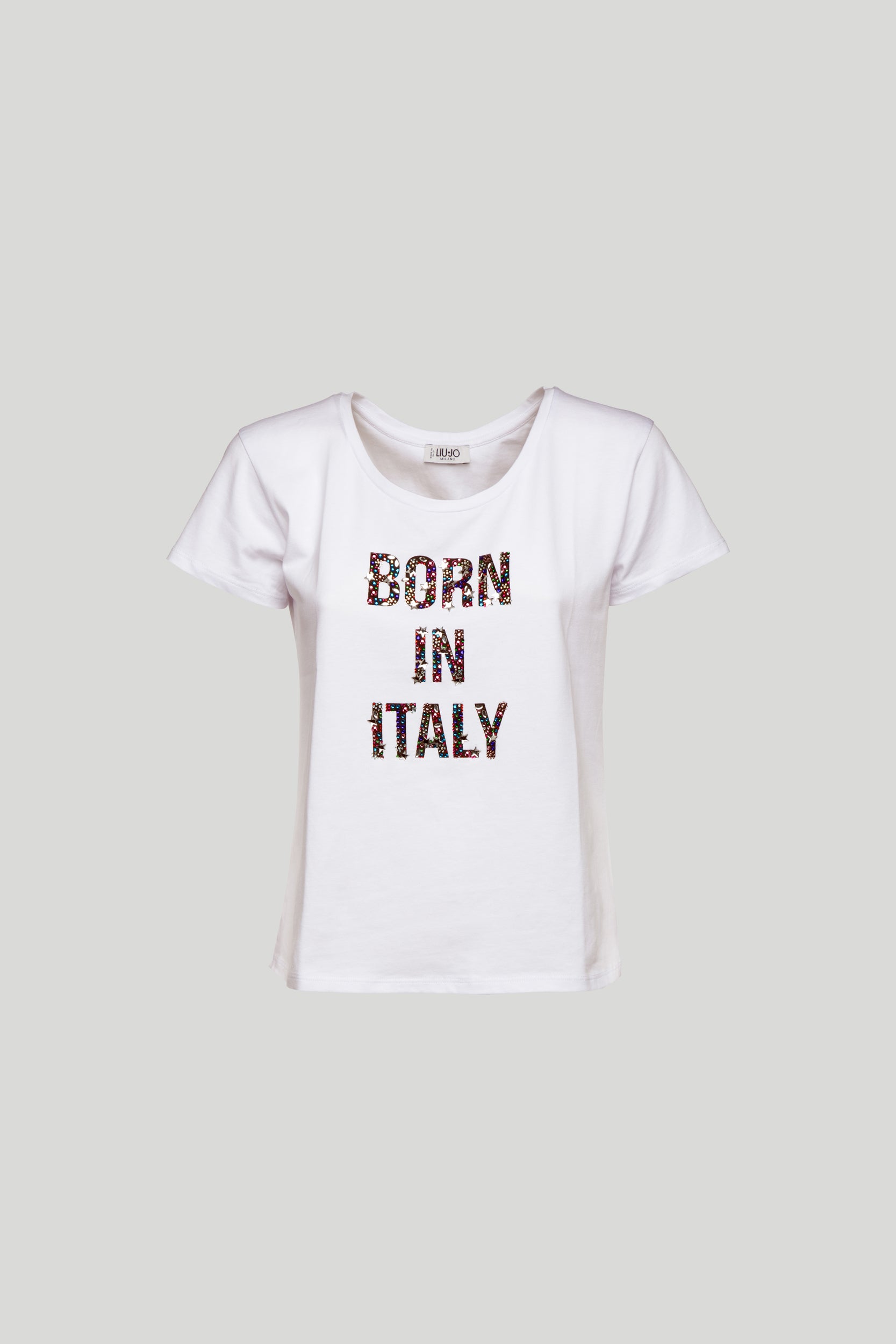 LIU JO T-shirt with Multicolor Glitter Writing