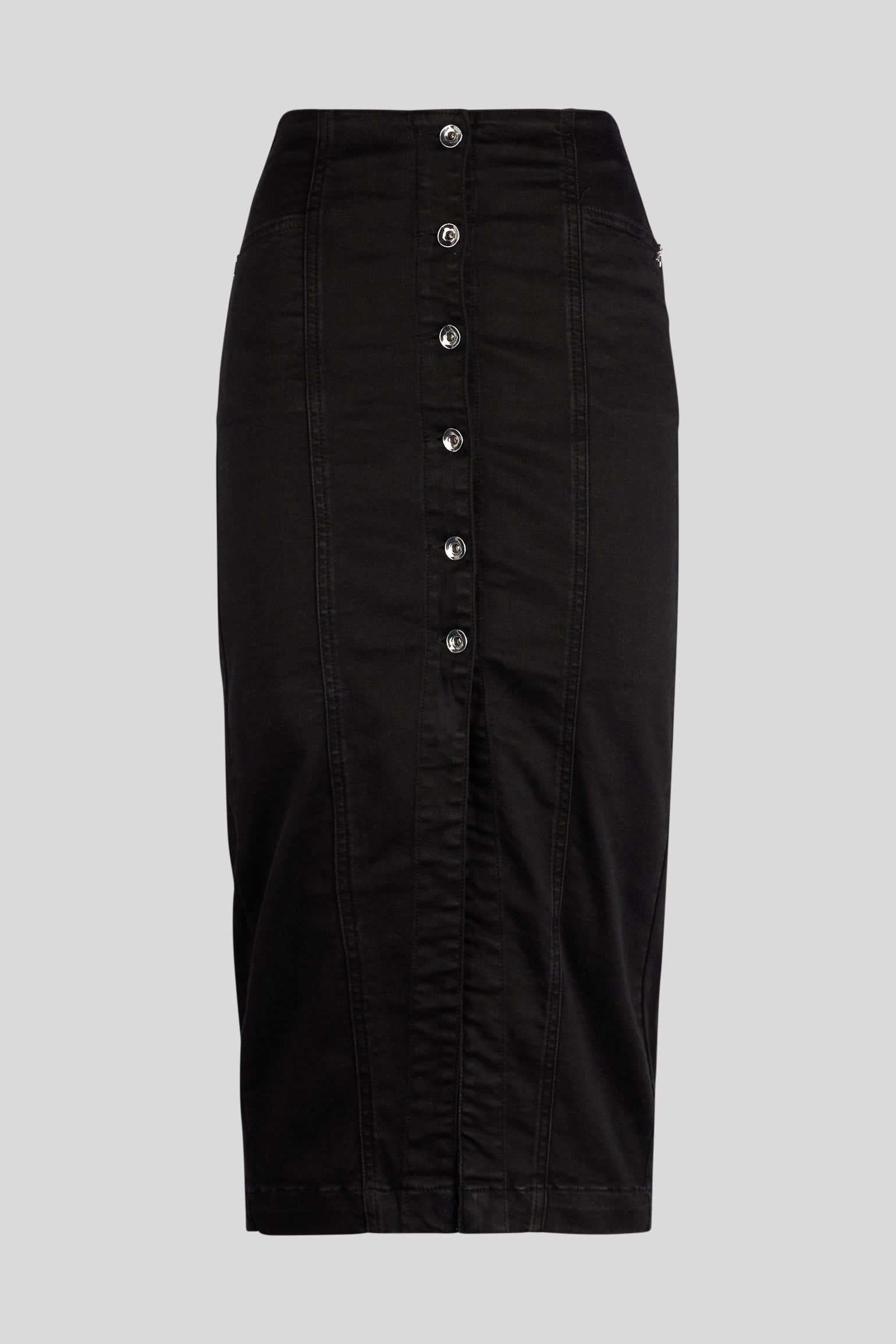 PATRIZIA PEPE Black Denim Midi Skirt
