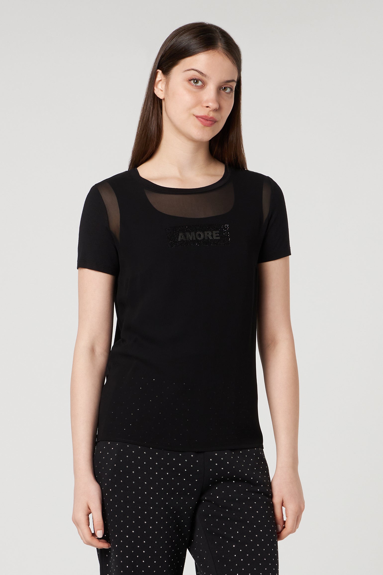 PATRIZIA PEPE Black T-shirt Love