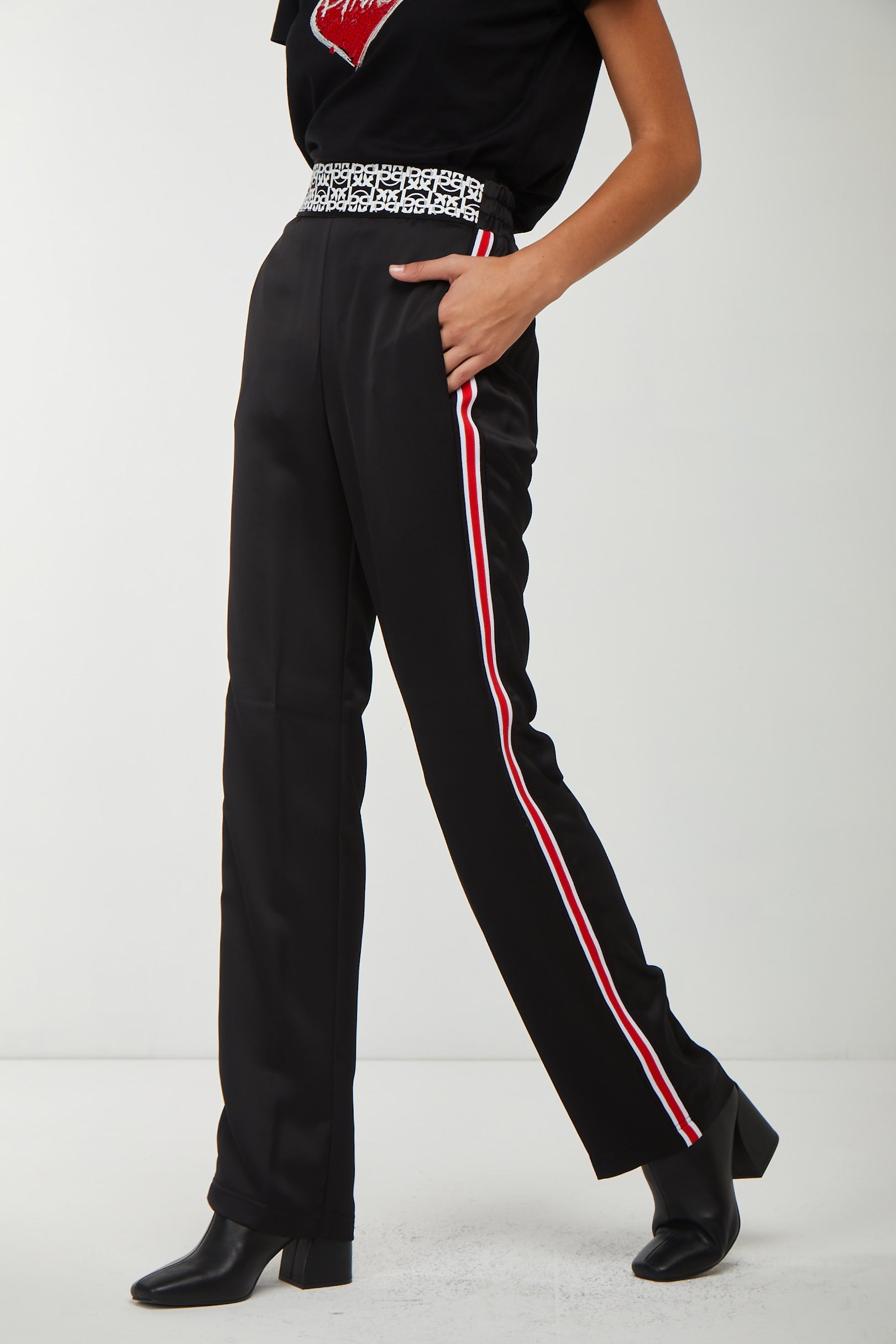 PINKO Pantalone con Bande Laterali Nero