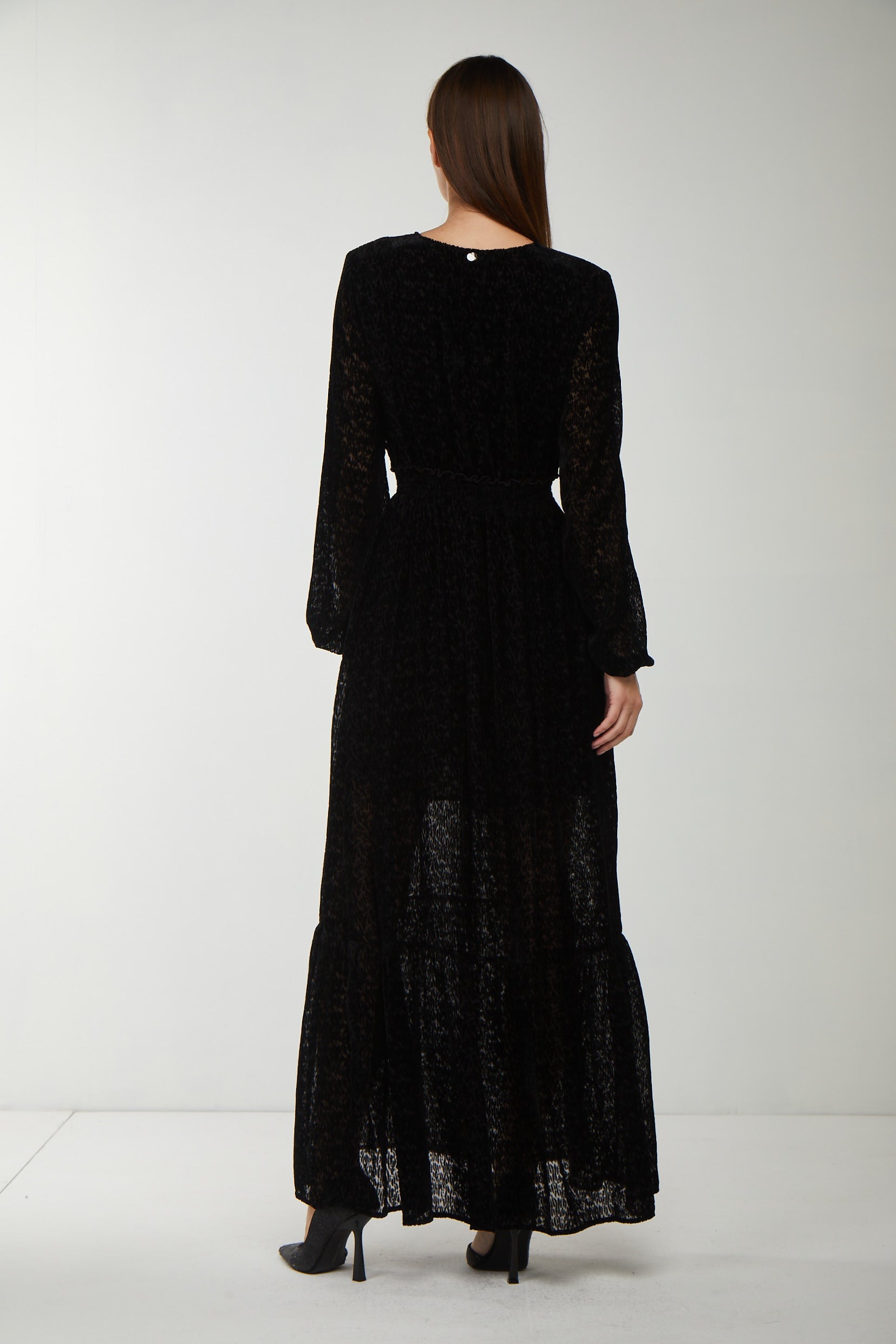 LIU JO Black Velvet Long Dress