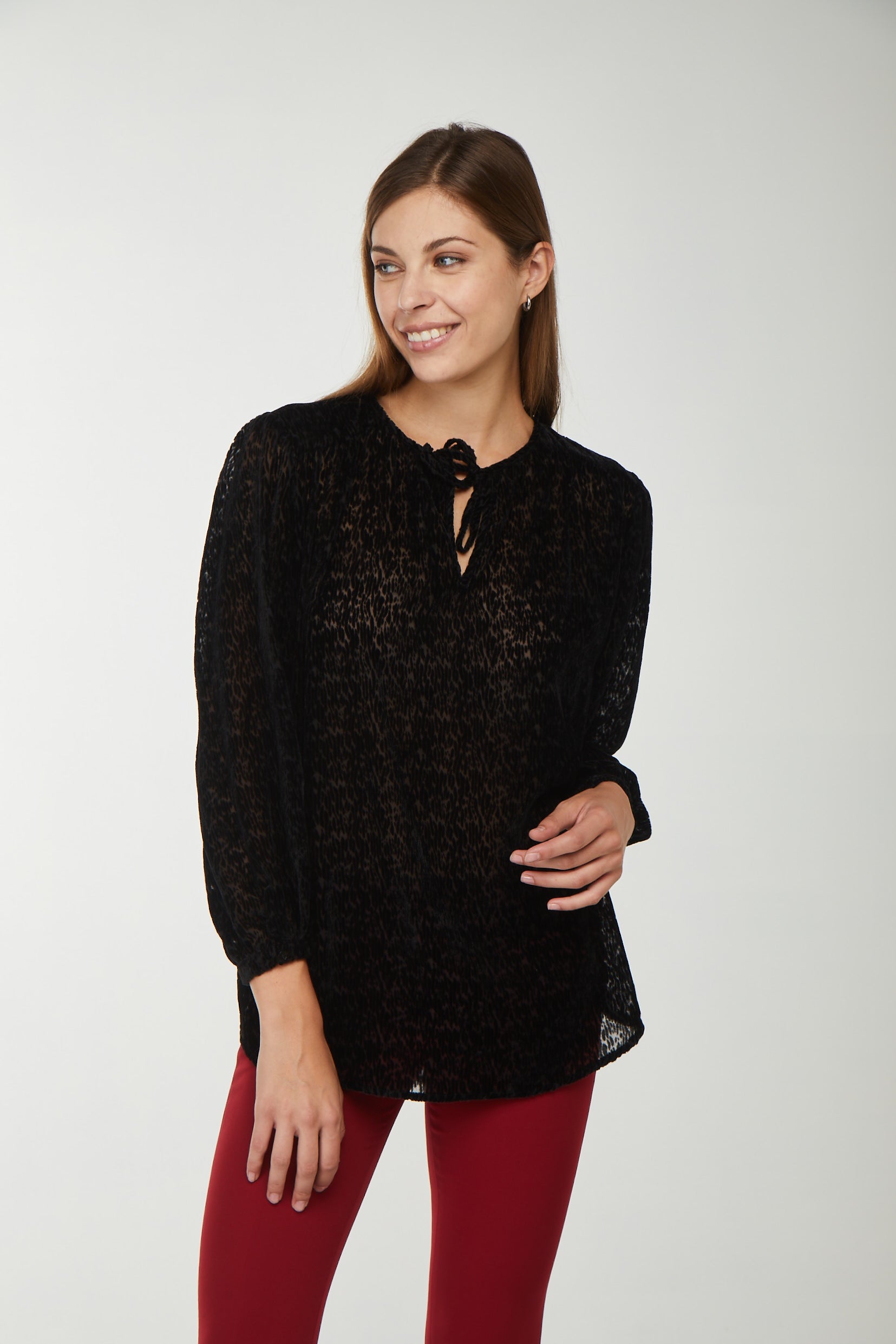 LIU JO Black Velvet Blouse