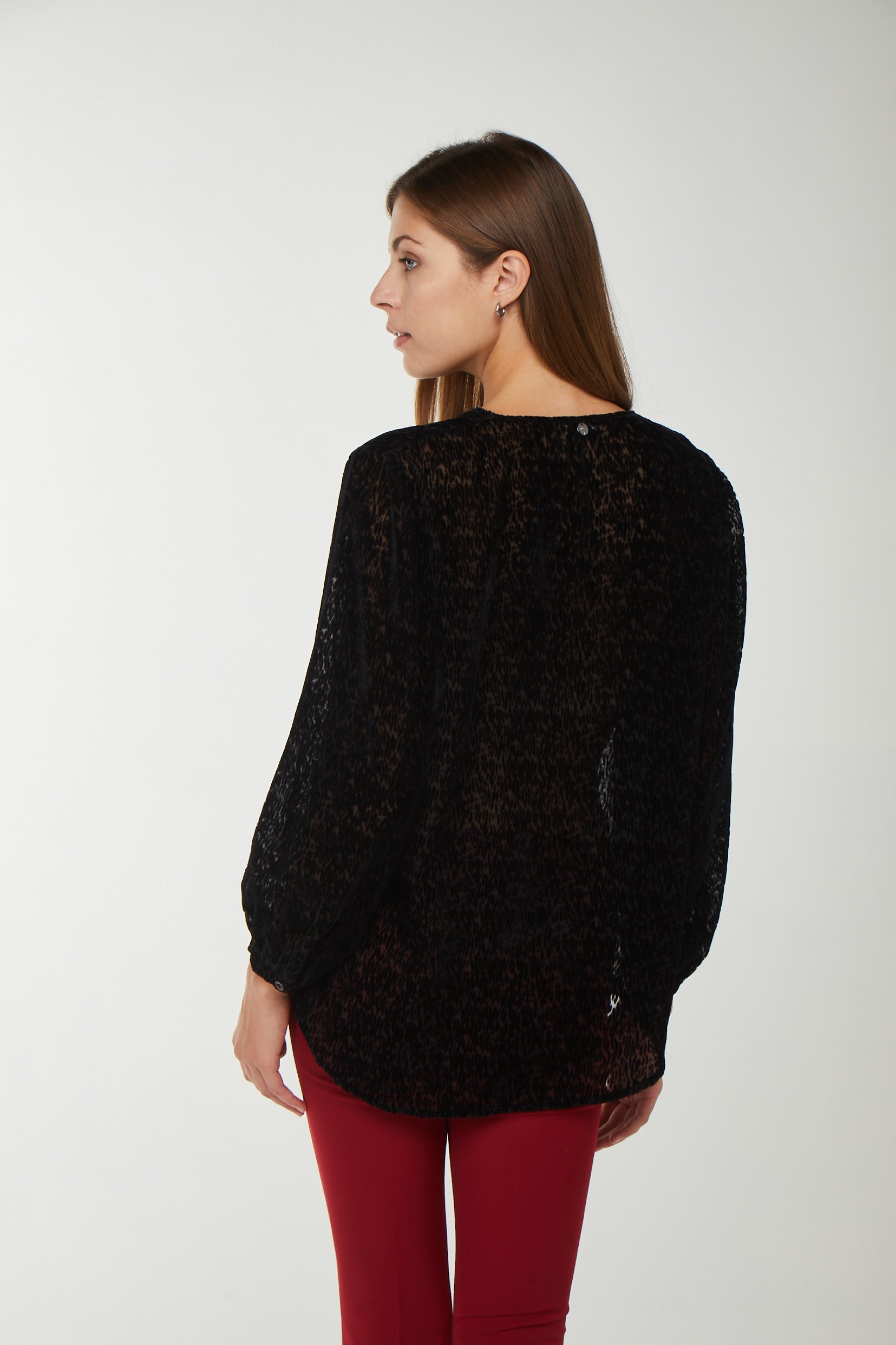 LIU JO Black Velvet Blouse