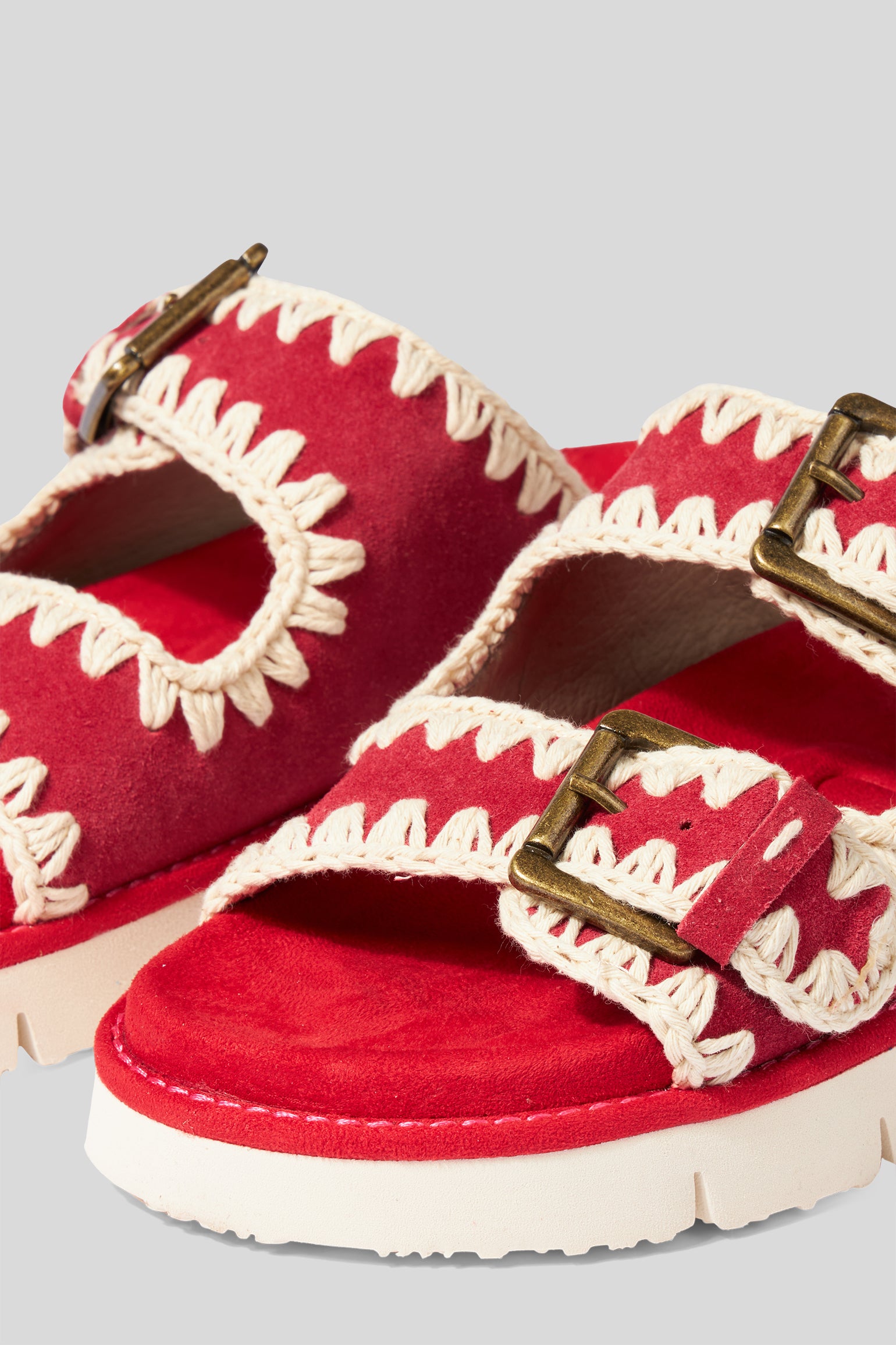 MOU Bio Sandal with Buckles Corallo