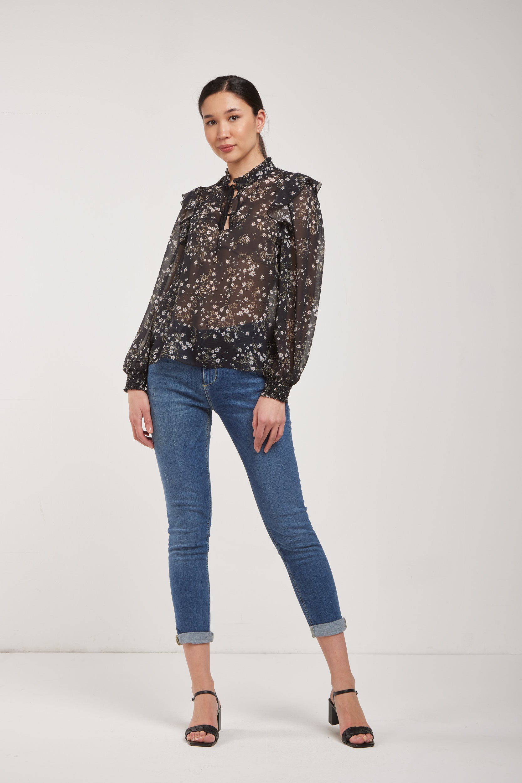 PATRIZIA PEPE Blusa Nera Floreale