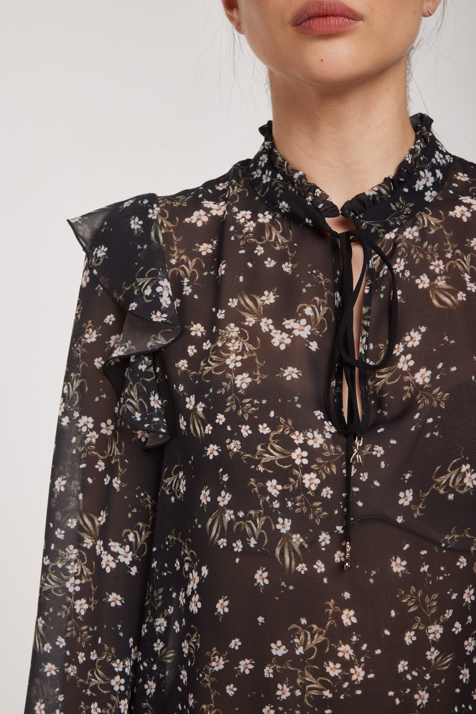 PATRIZIA PEPE Black Floral Blouse