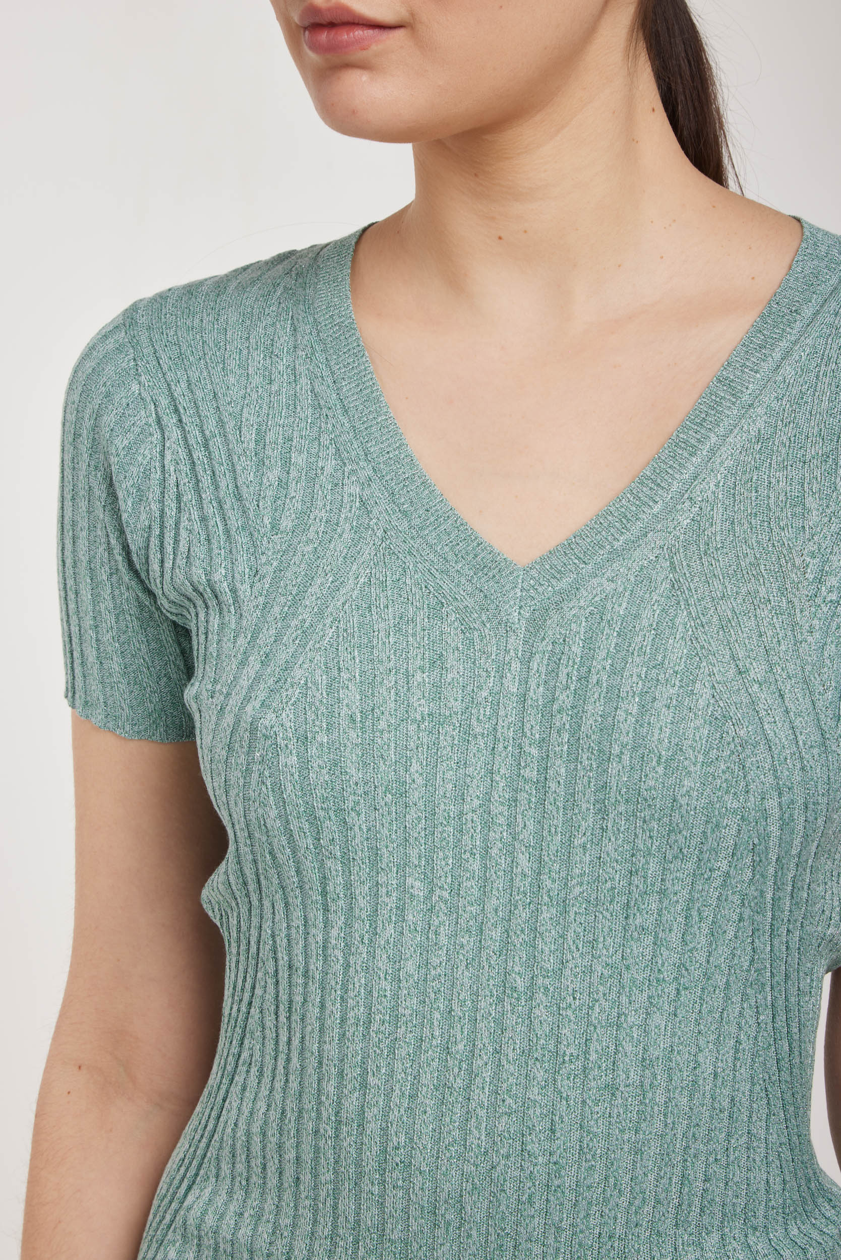 PATRIZIA PEPE Green Knitted T-Shirt