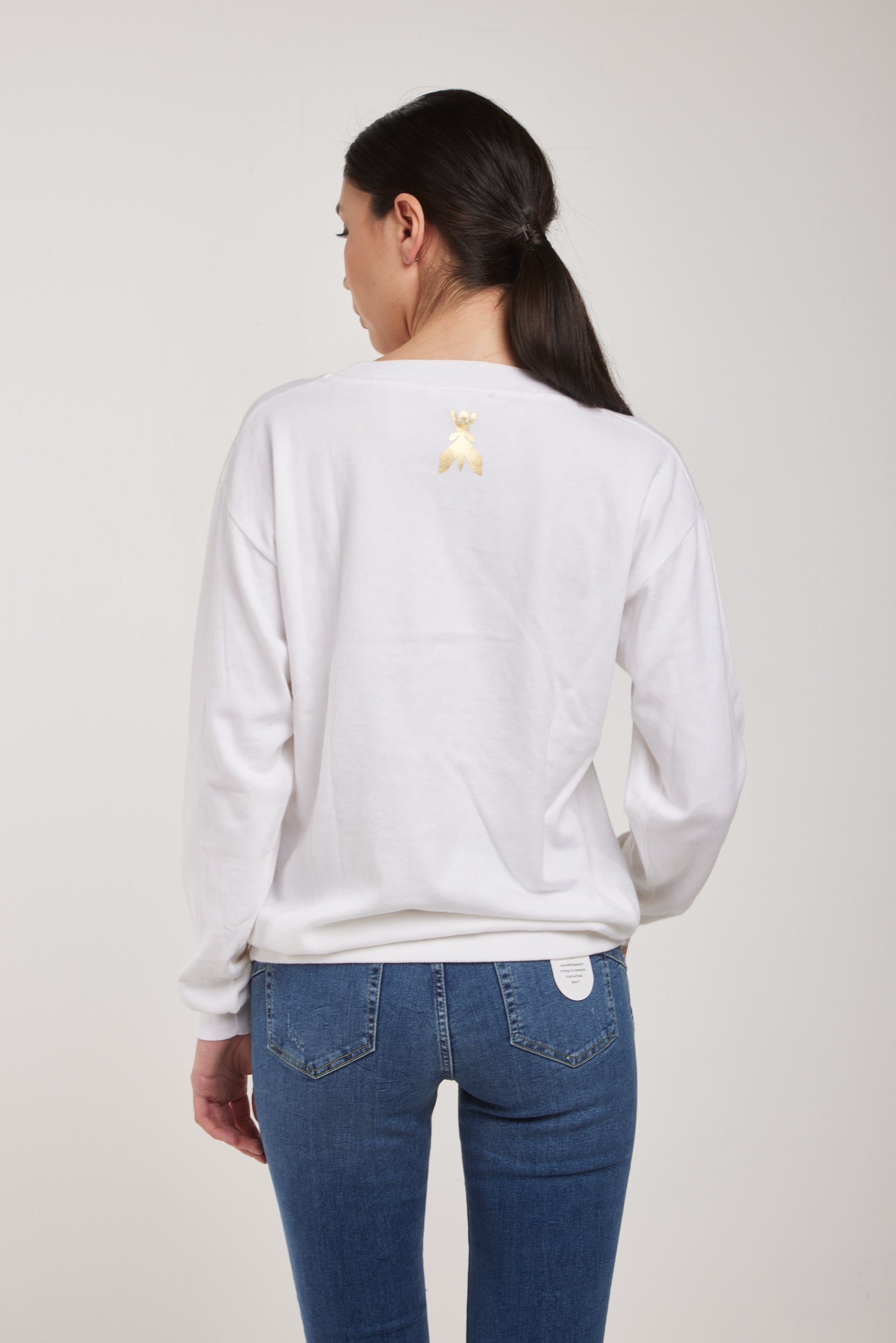 PATRIZIA PEPE Maglia Live Your Life Bianca