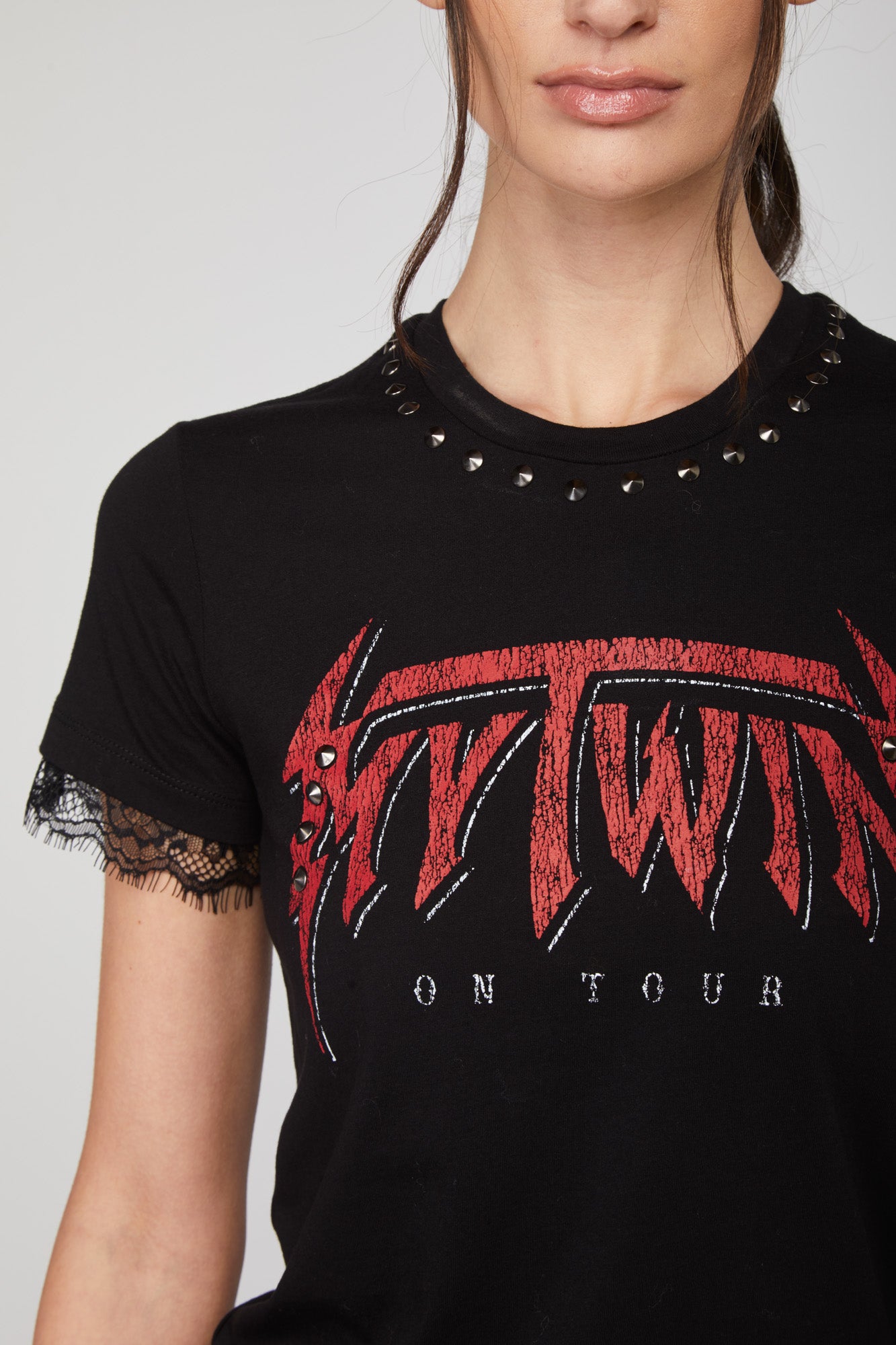 TWINSET T-Shirt Nera Punk