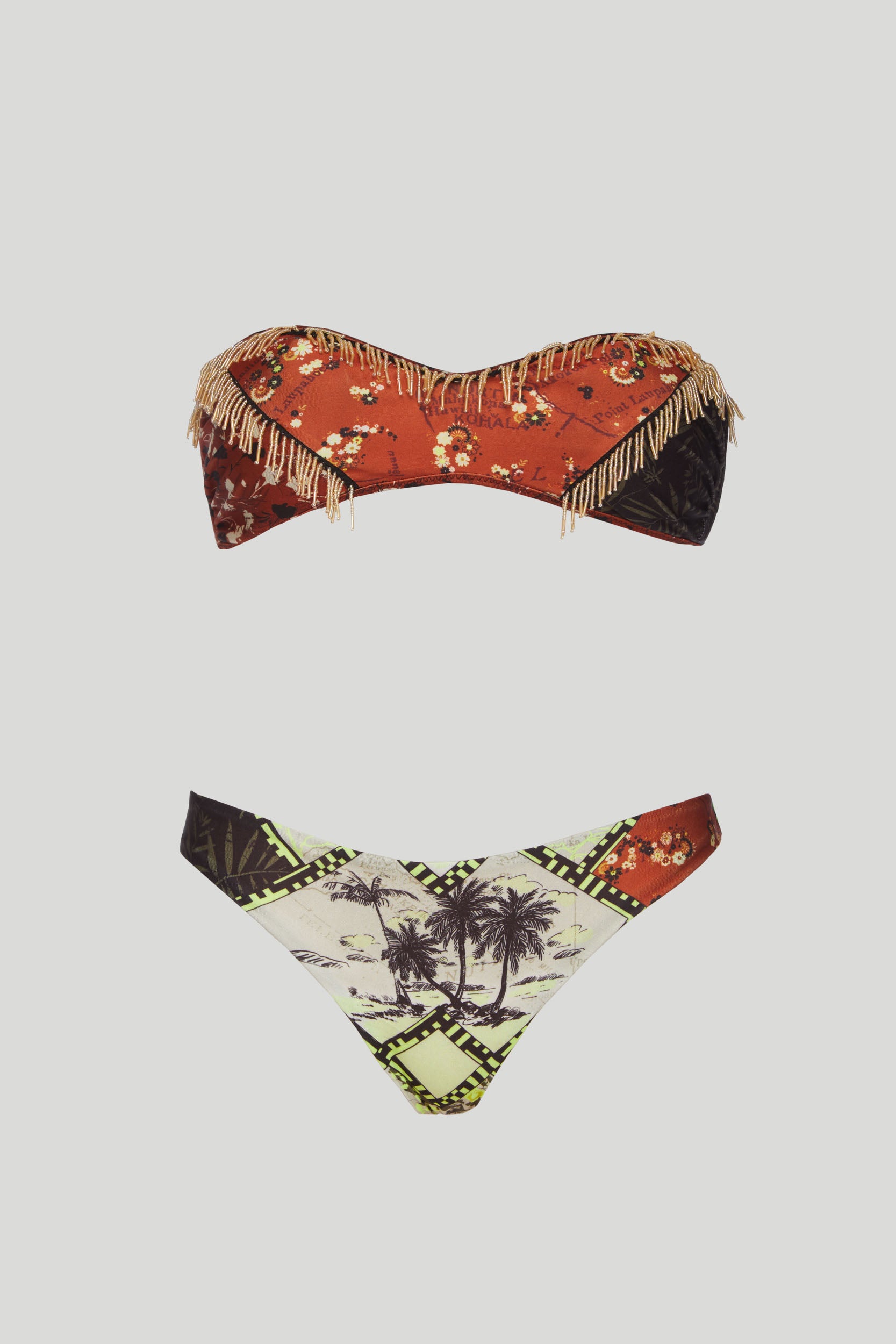 F**K Bikini Corallini con Top a Balconcino