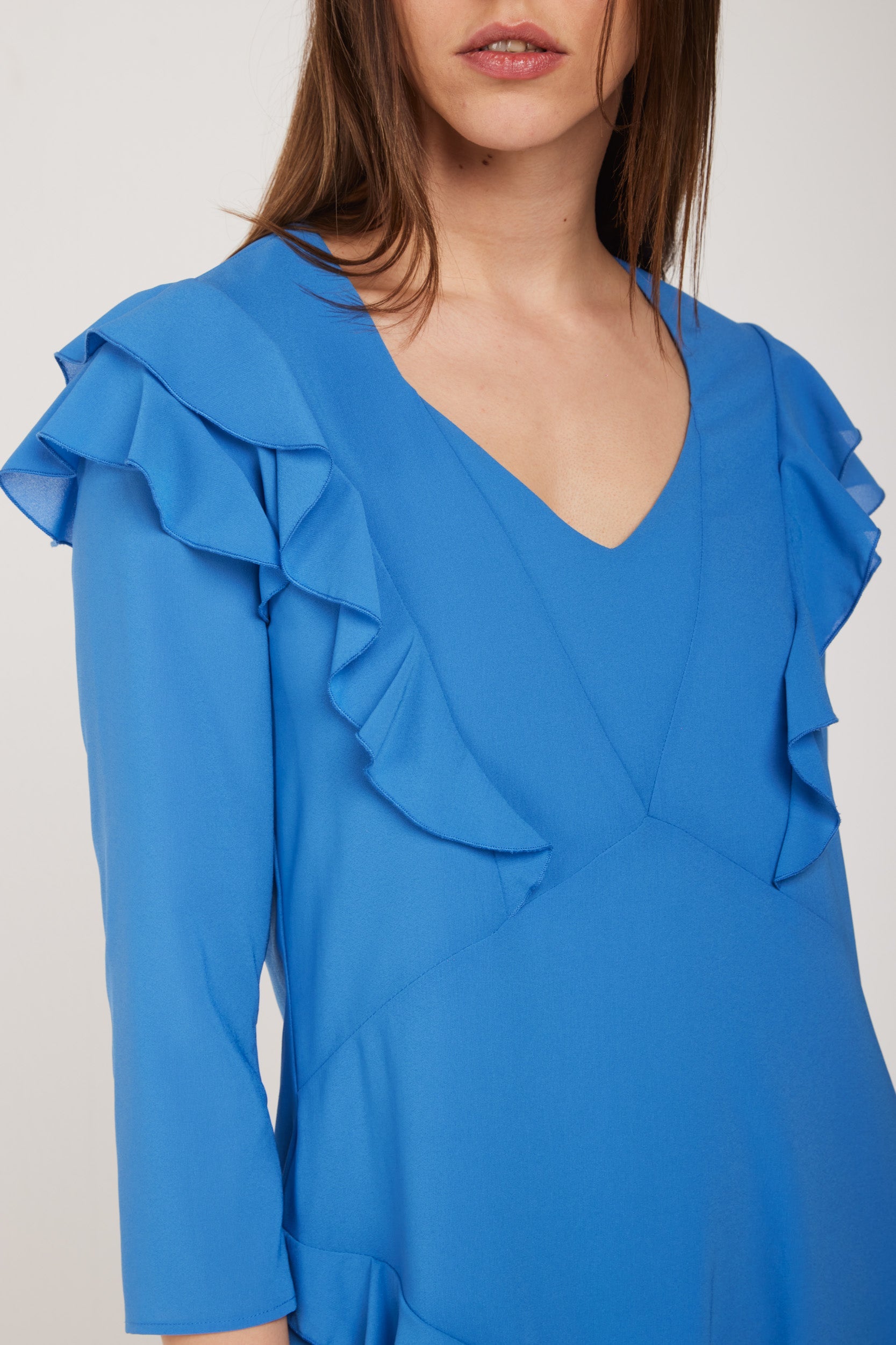 PATRIZIA PEPE Blue Dress with Flounces