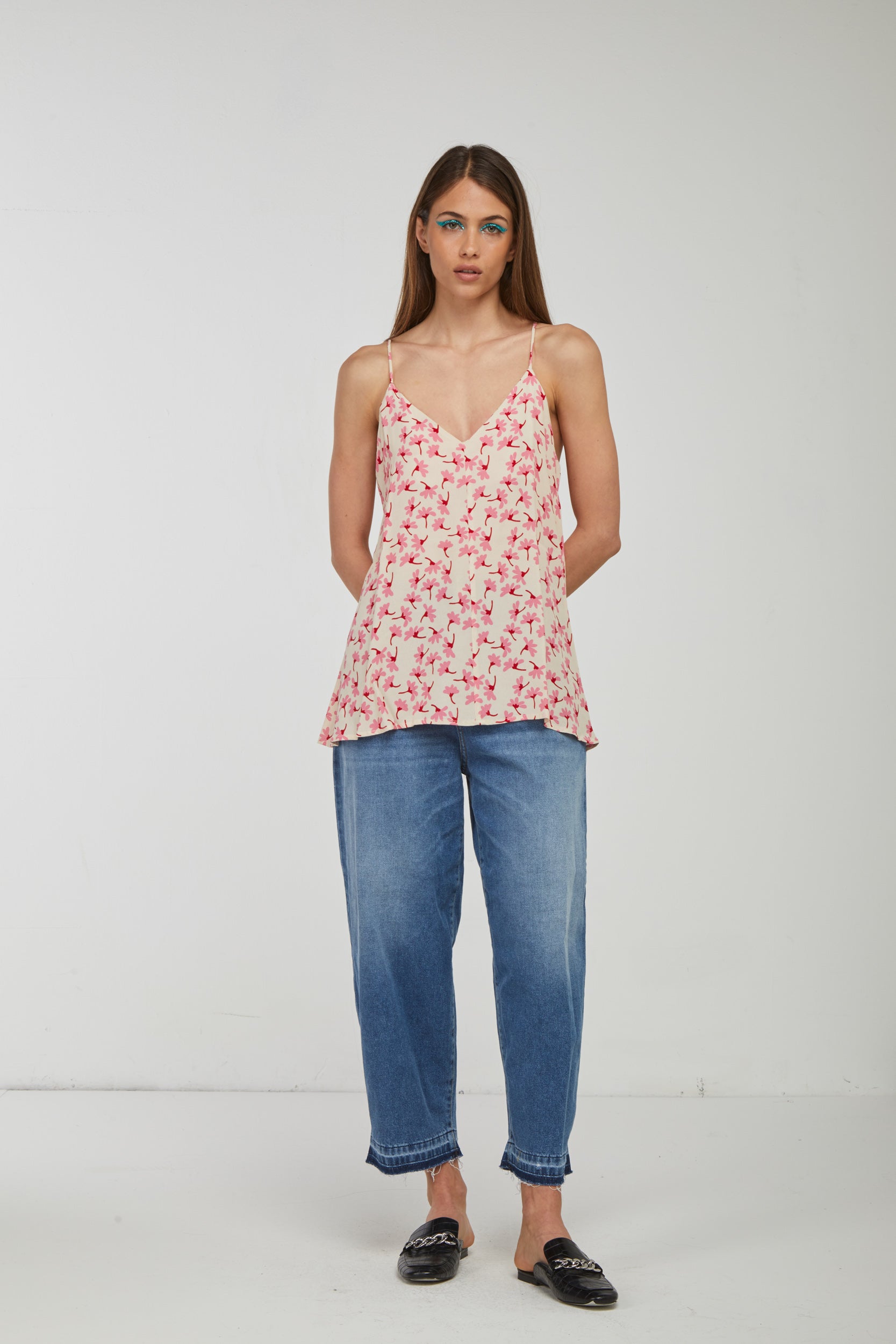 OTTOD'AME Top Beige Fiori