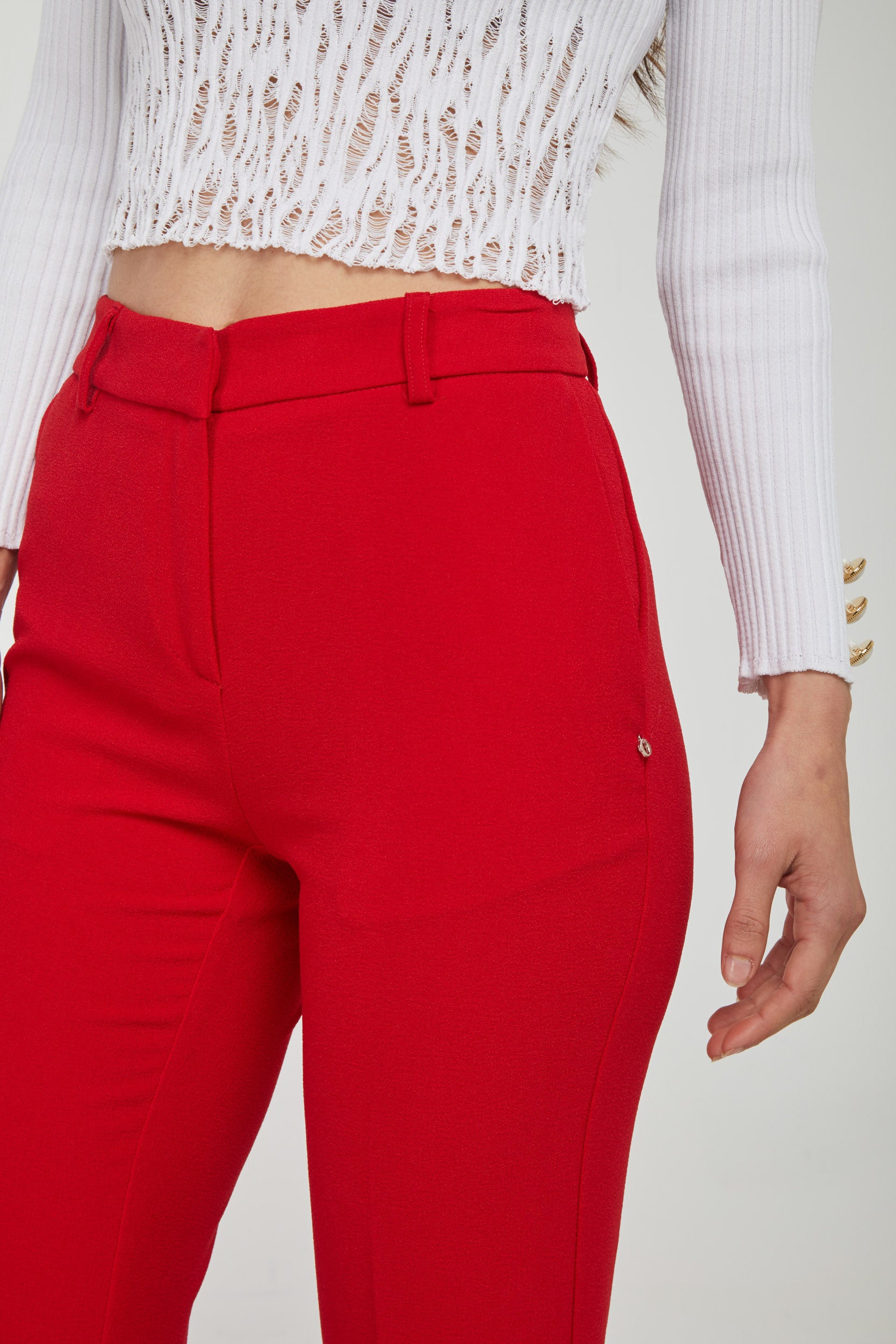 OTTOD'AME Red Flare Trousers