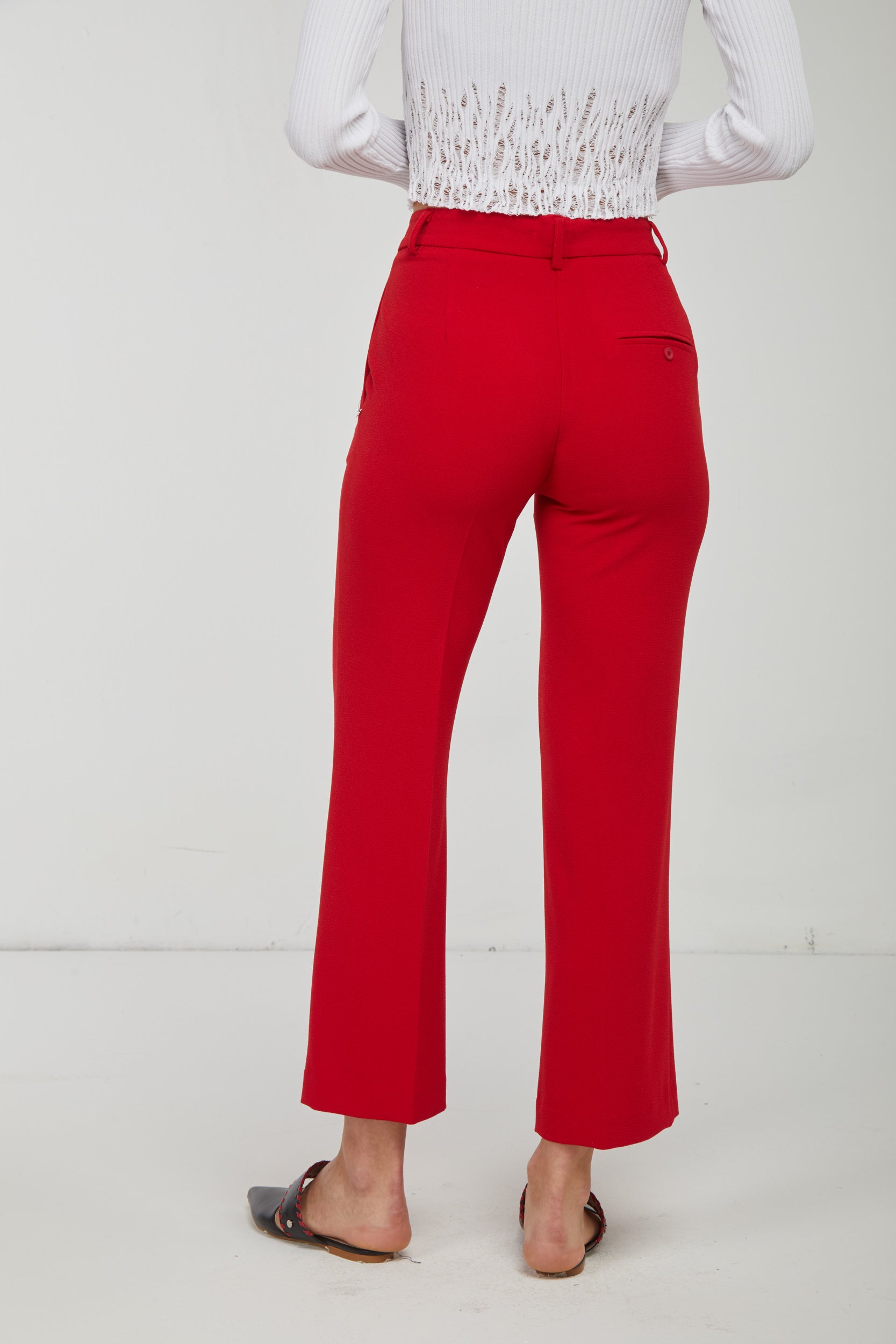 OTTOD'AME Red Flare Trousers